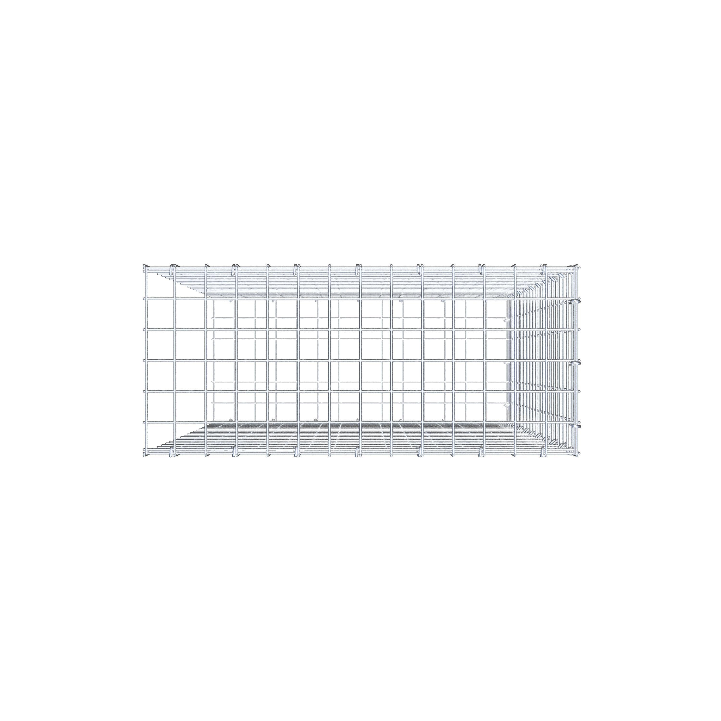 Gabion monté type 2 100 cm x 70 cm x 30 cm (L x H x P), maillage 5 cm x 5 cm, anneau en C