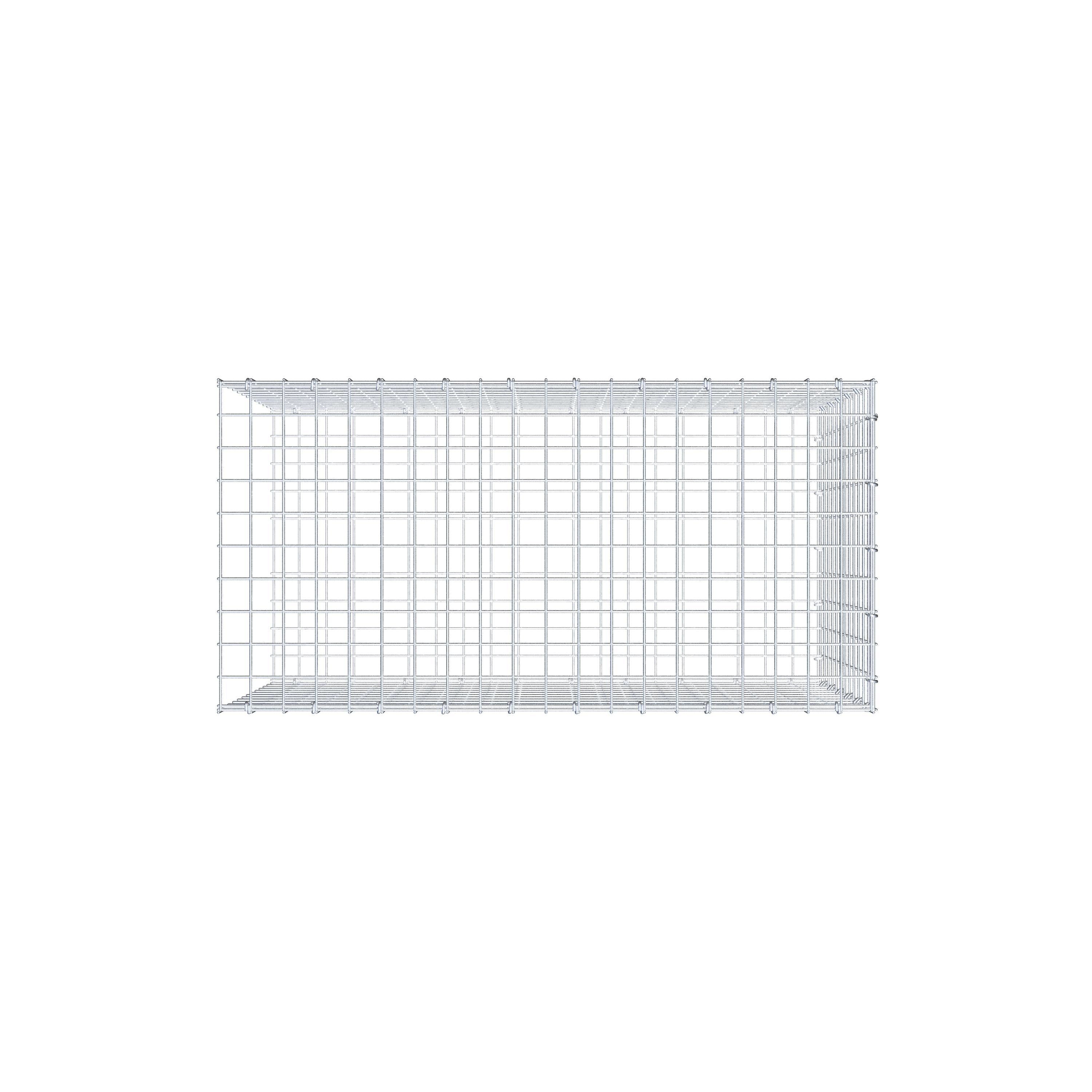 Gabion monté type 2 100 cm x 60 cm x 50 cm (L x H x P), maillage 5 cm x 5 cm, anneau en C