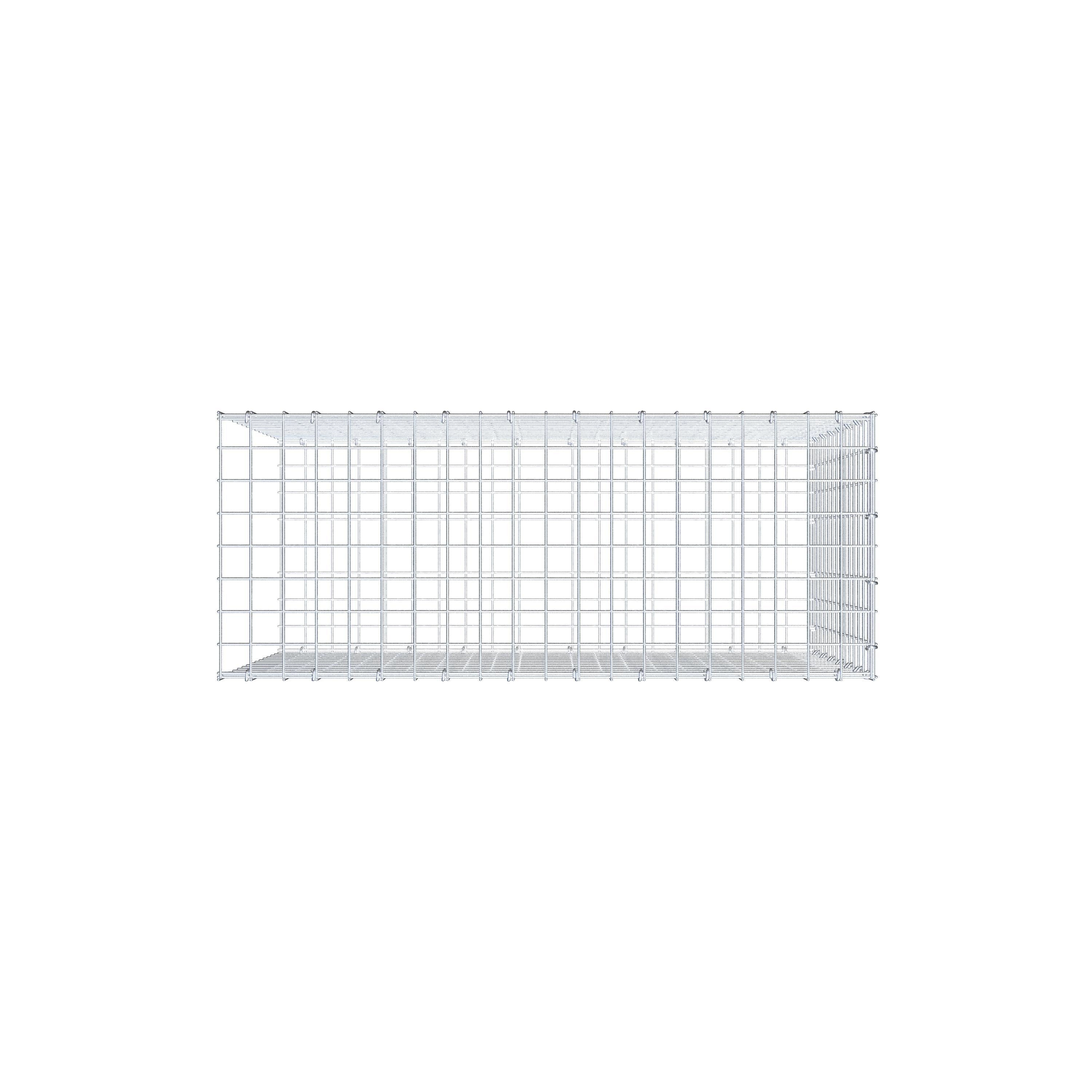 Gabion monté type 2 100 cm x 70 cm x 40 cm (L x H x P), maillage 5 cm x 5 cm, anneau en C