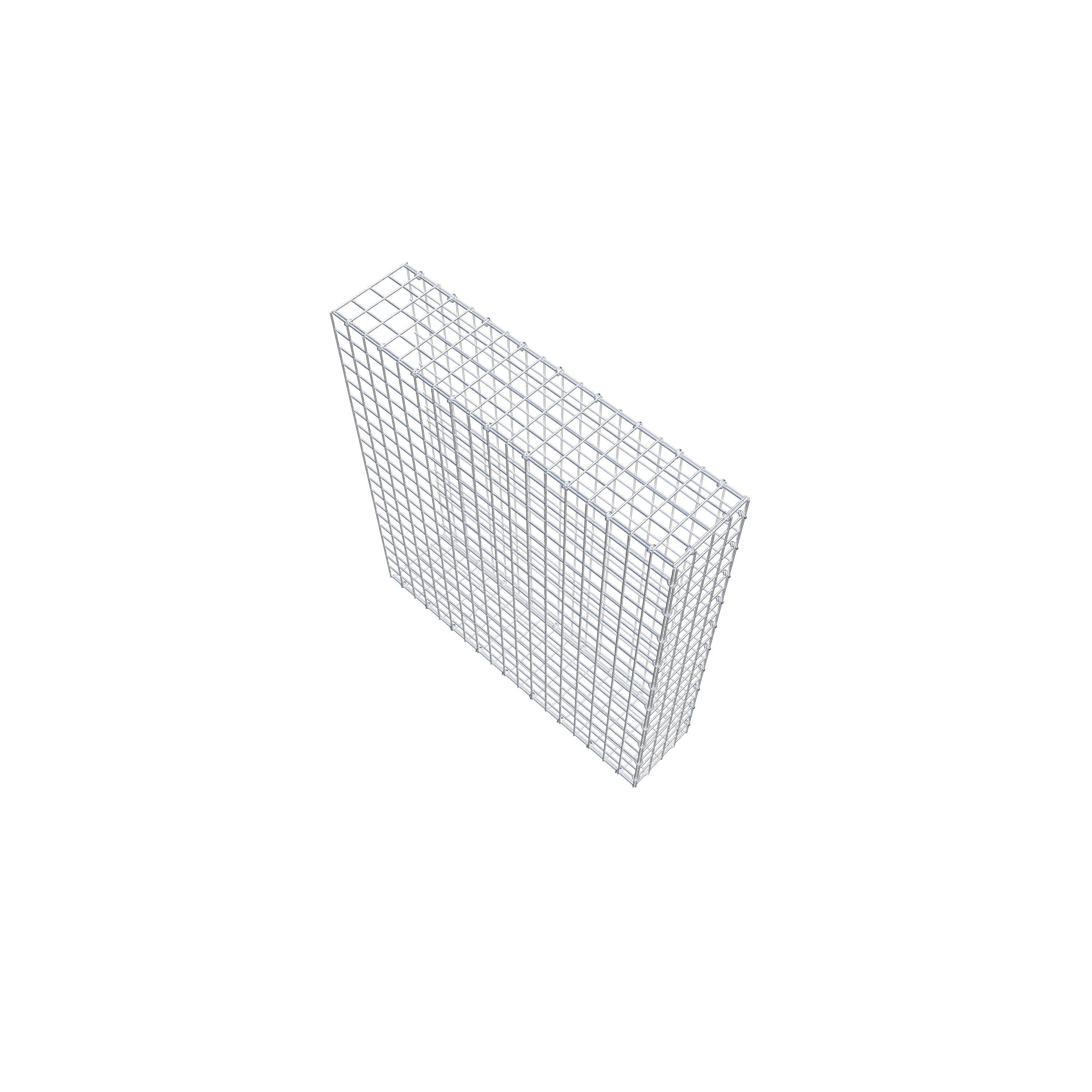 Gabion monté type 2 100 cm x 90 cm x 20 cm (L x H x P), maillage 5 cm x 5 cm, anneau en C