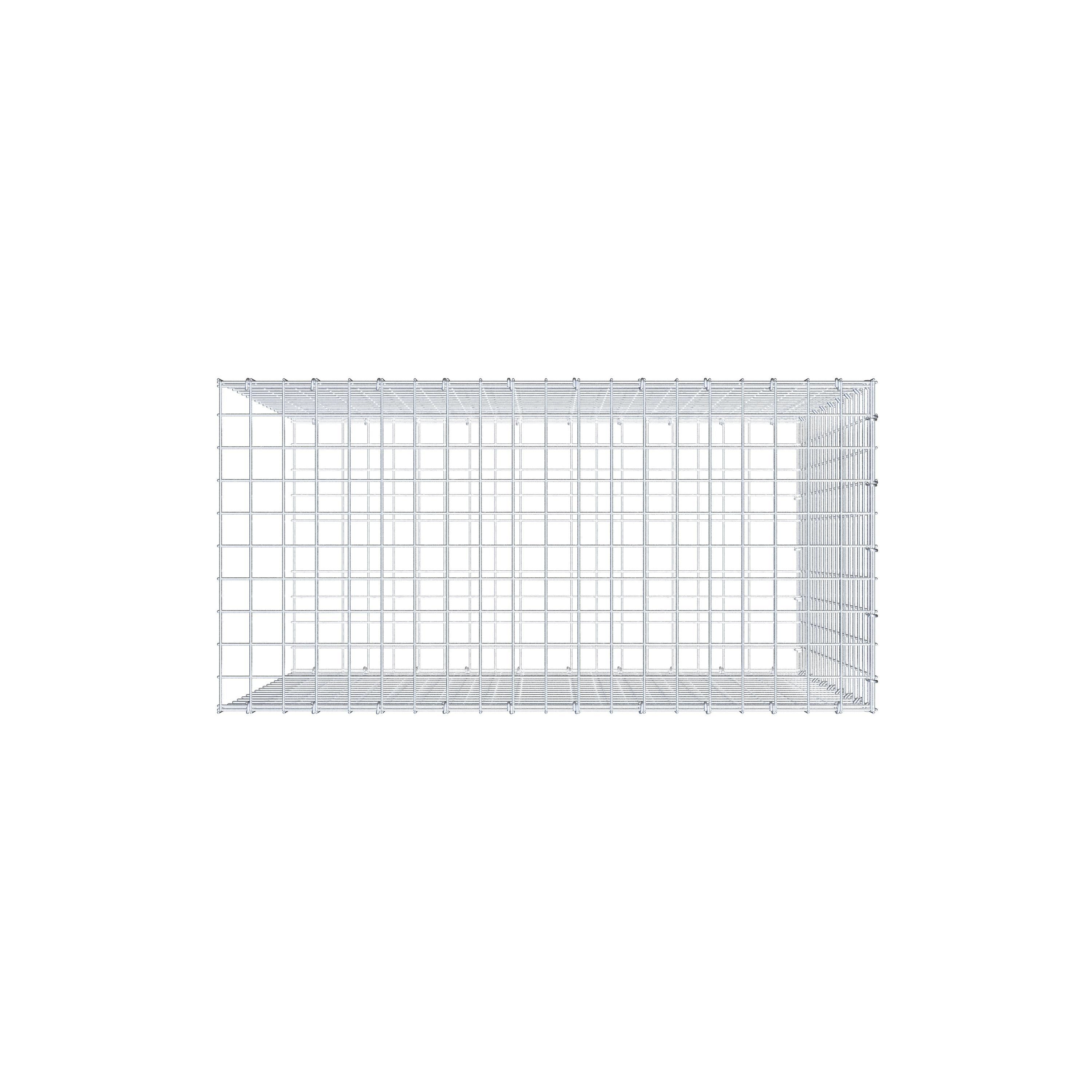 Gabion monté type 2 100 cm x 90 cm x 50 cm (L x H x P), maillage 5 cm x 5 cm, anneau en C