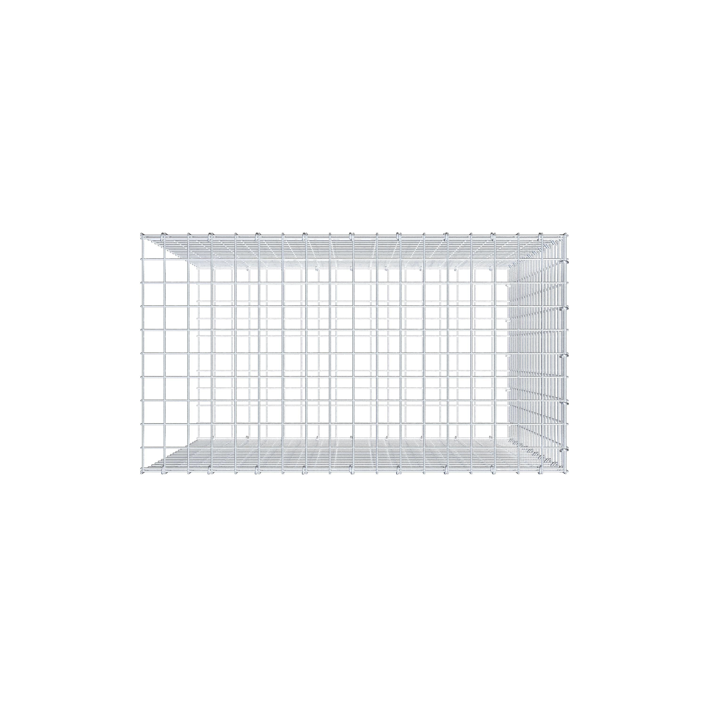 Gabion monté type 2 100 cm x 90 cm x 50 cm (L x H x P), maillage 5 cm x 5 cm, anneau en C