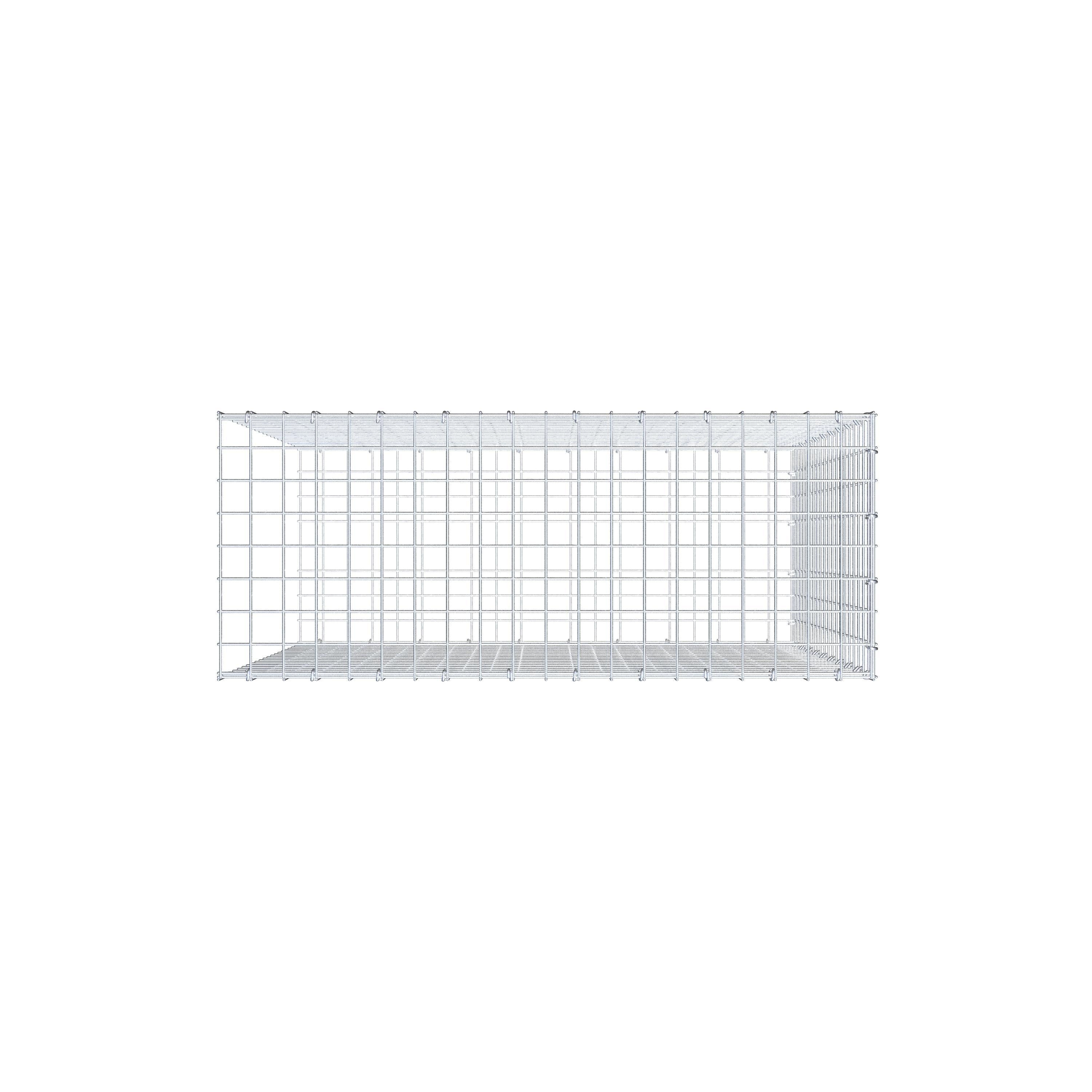 Gabion monté type 2 100 cm x 100 cm x 40 cm (L x H x P), maillage 5 cm x 5 cm, anneau en C