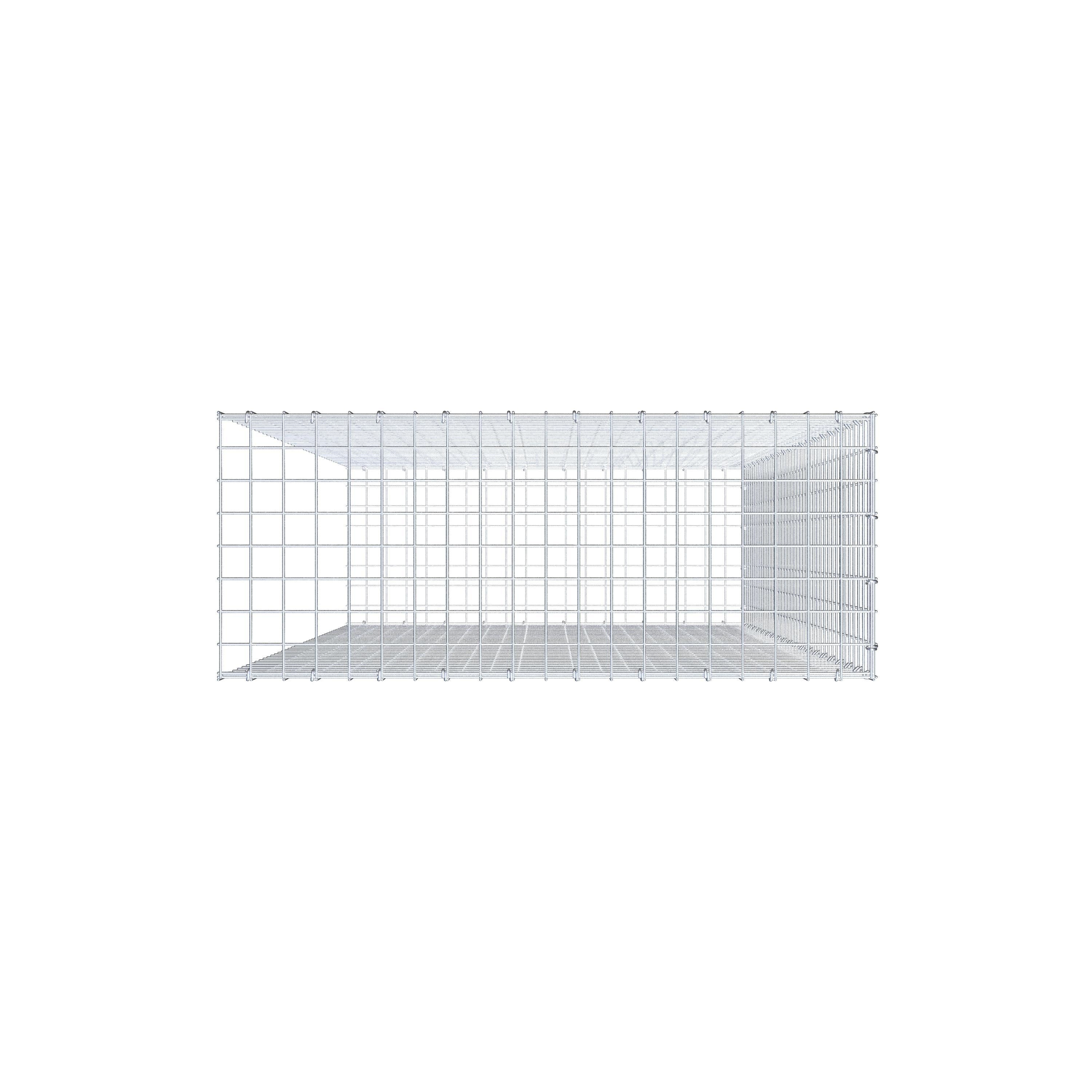 Gabion monté type 2 200 cm x 100 cm x 40 cm (L x H x P), maillage 5 cm x 5 cm, anneau en C