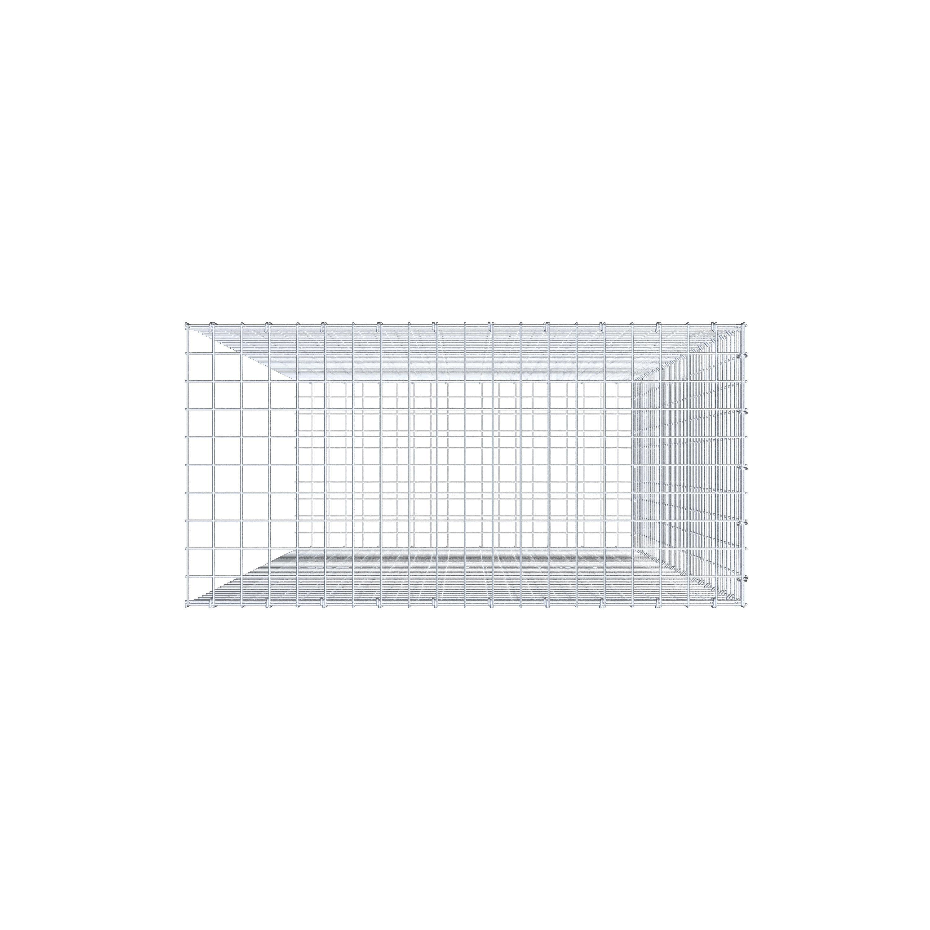 Gabion monté type 2 200 cm x 100 cm x 50 cm (L x H x P), maillage 5 cm x 5 cm, anneau en C