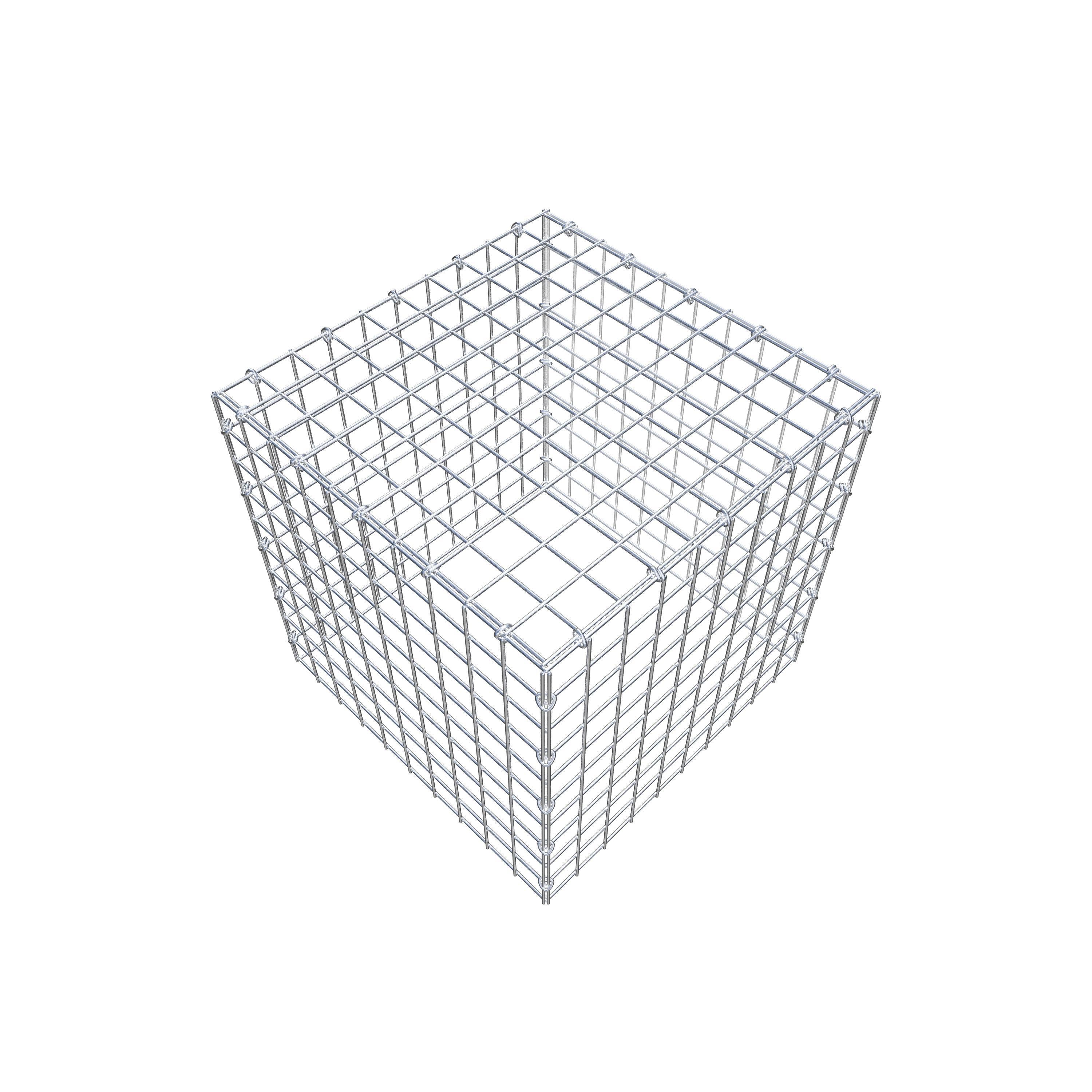 Gabion monté type 3 50 cm x 50 cm x 50 cm (L x H x P), maillage 5 cm x 5 cm, anneau en C