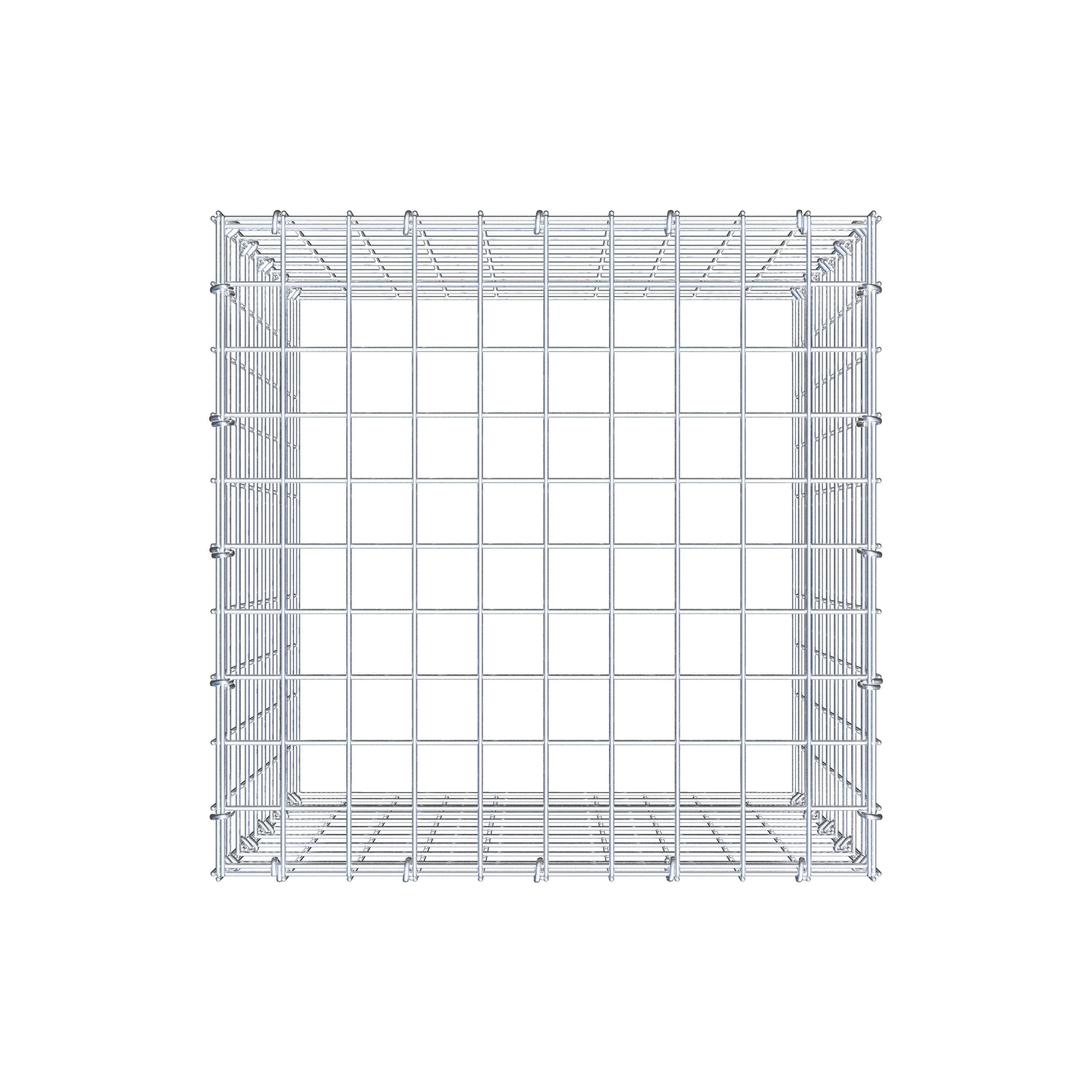 Gabion monté type 3 50 cm x 50 cm x 50 cm (L x H x P), maillage 5 cm x 5 cm, anneau en C