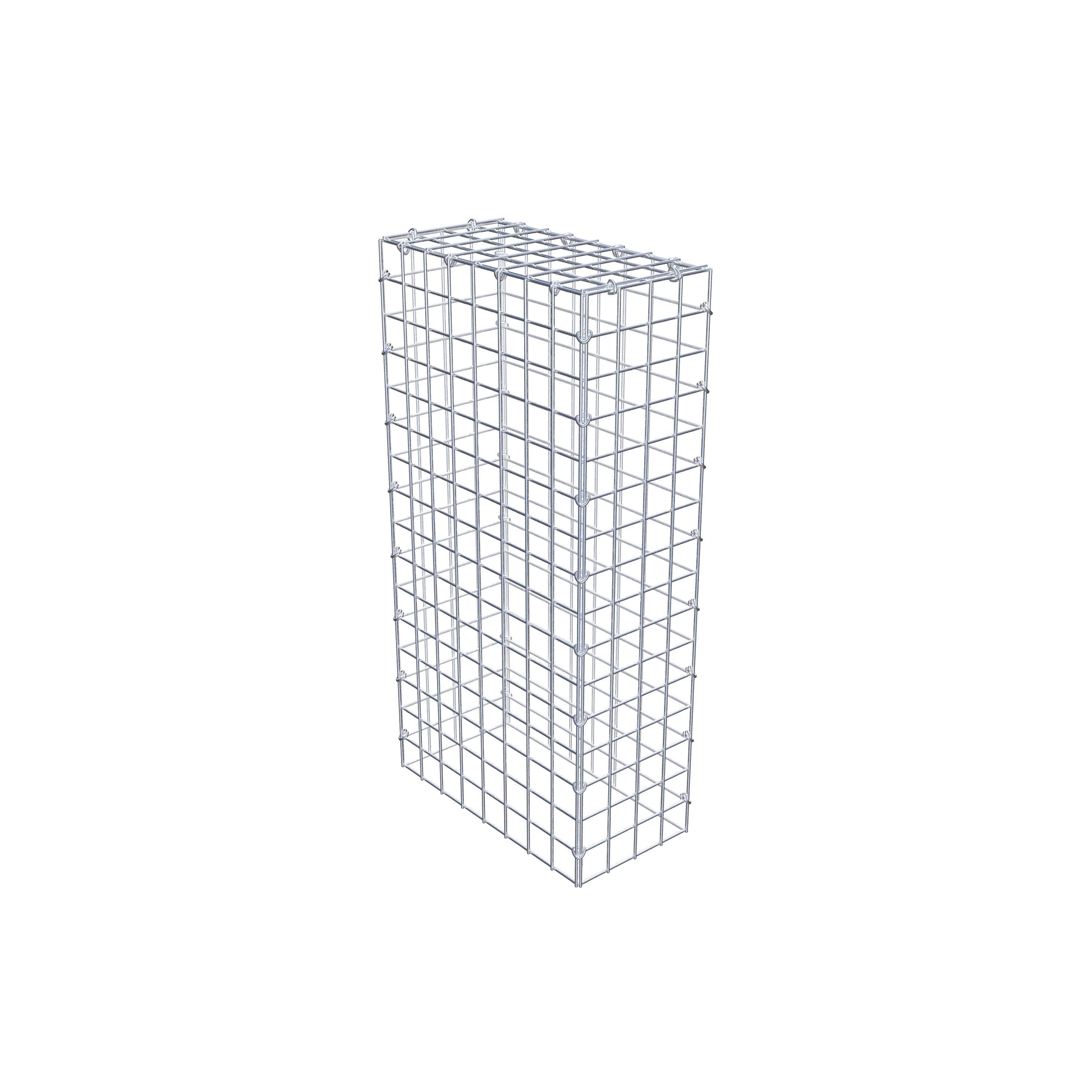 Gabion monté type 3 80 cm x 40 cm x 20 cm (L x H x P), maillage 5 cm x 5 cm, anneau en C