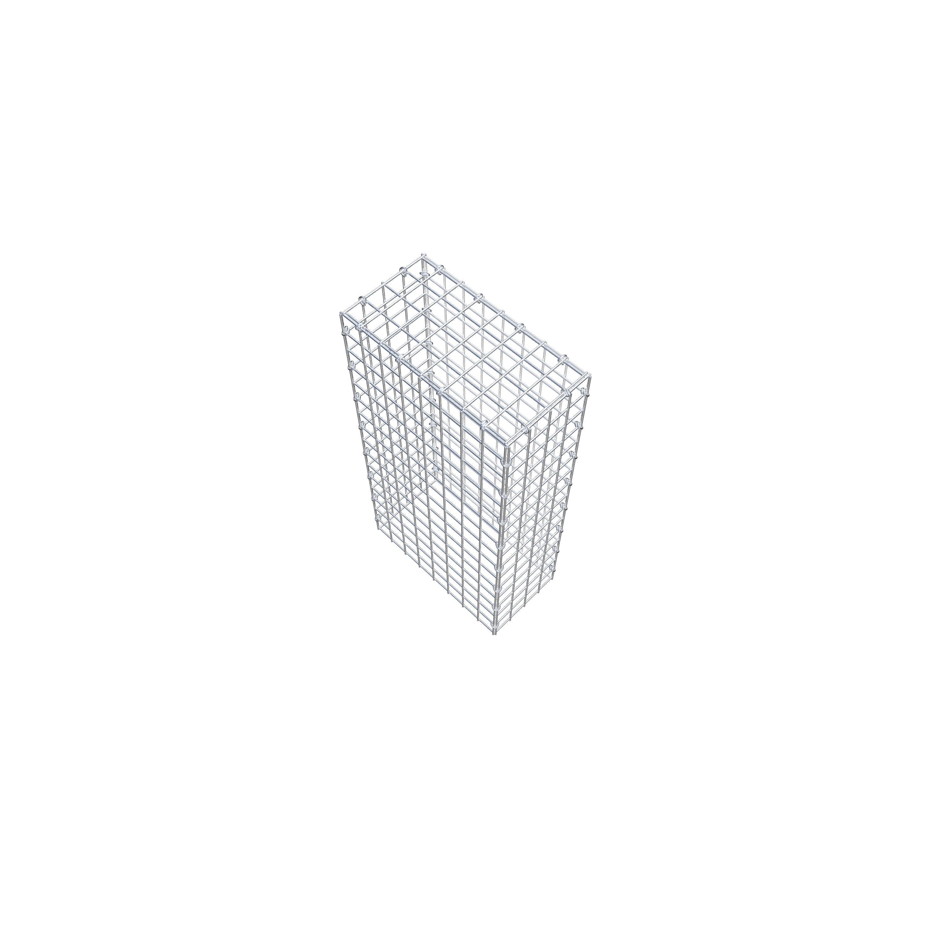 Gabion monté type 3 80 cm x 40 cm x 20 cm (L x H x P), maillage 5 cm x 5 cm, anneau en C