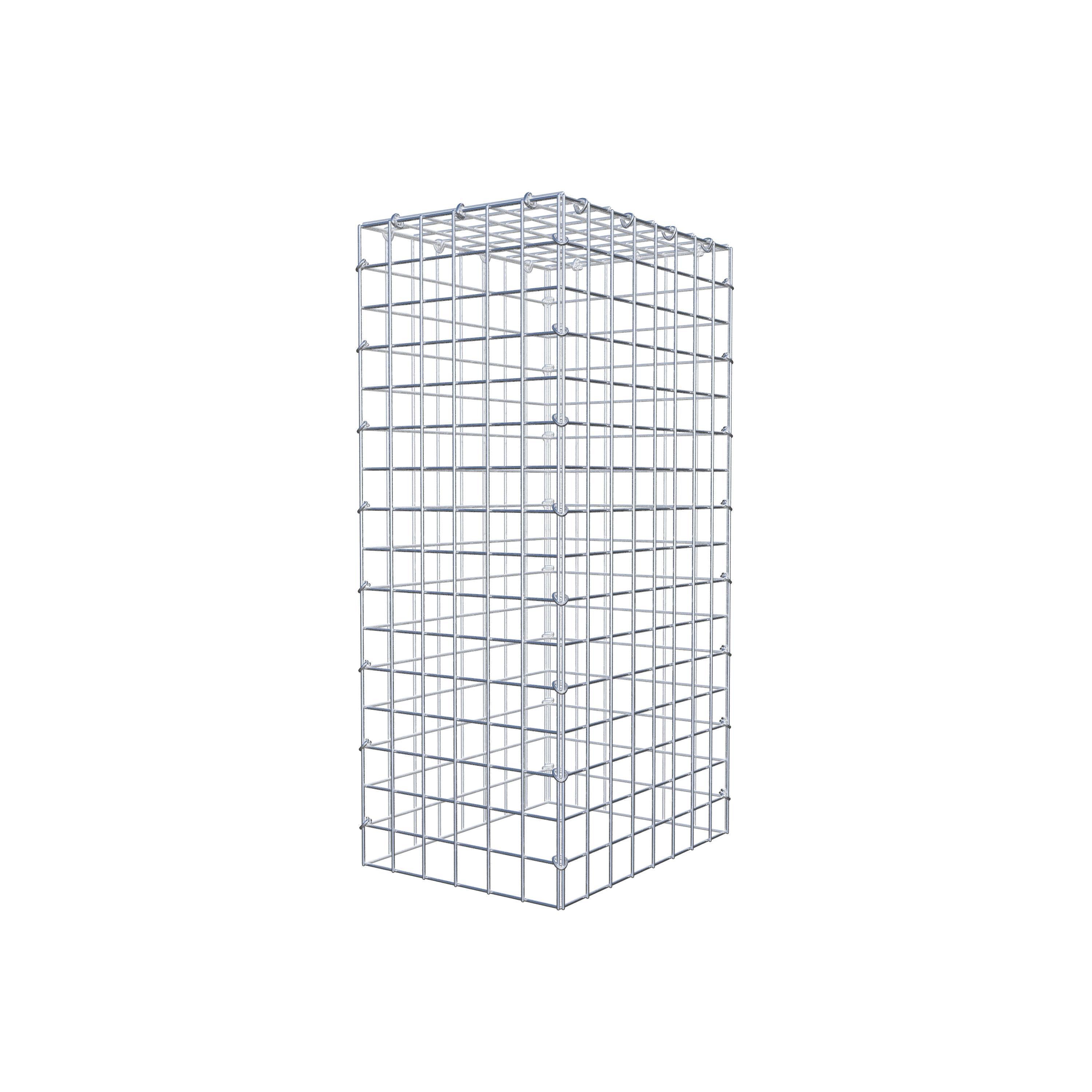 Gabion monté type 3 80 cm x 40 cm x 30 cm (L x H x P), maillage 5 cm x 5 cm, anneau en C