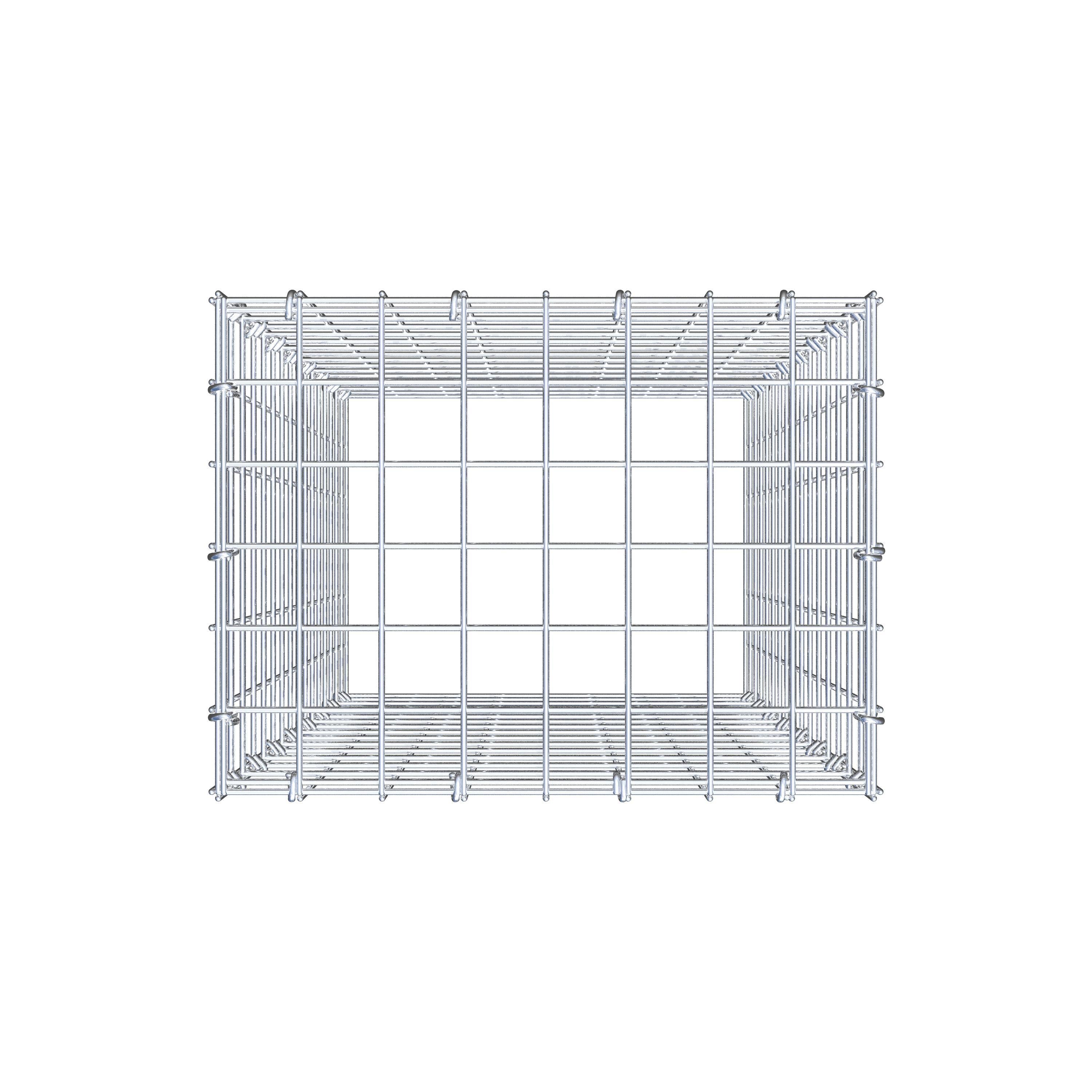 Gabion monté type 3 80 cm x 40 cm x 30 cm (L x H x P), maillage 5 cm x 5 cm, anneau en C