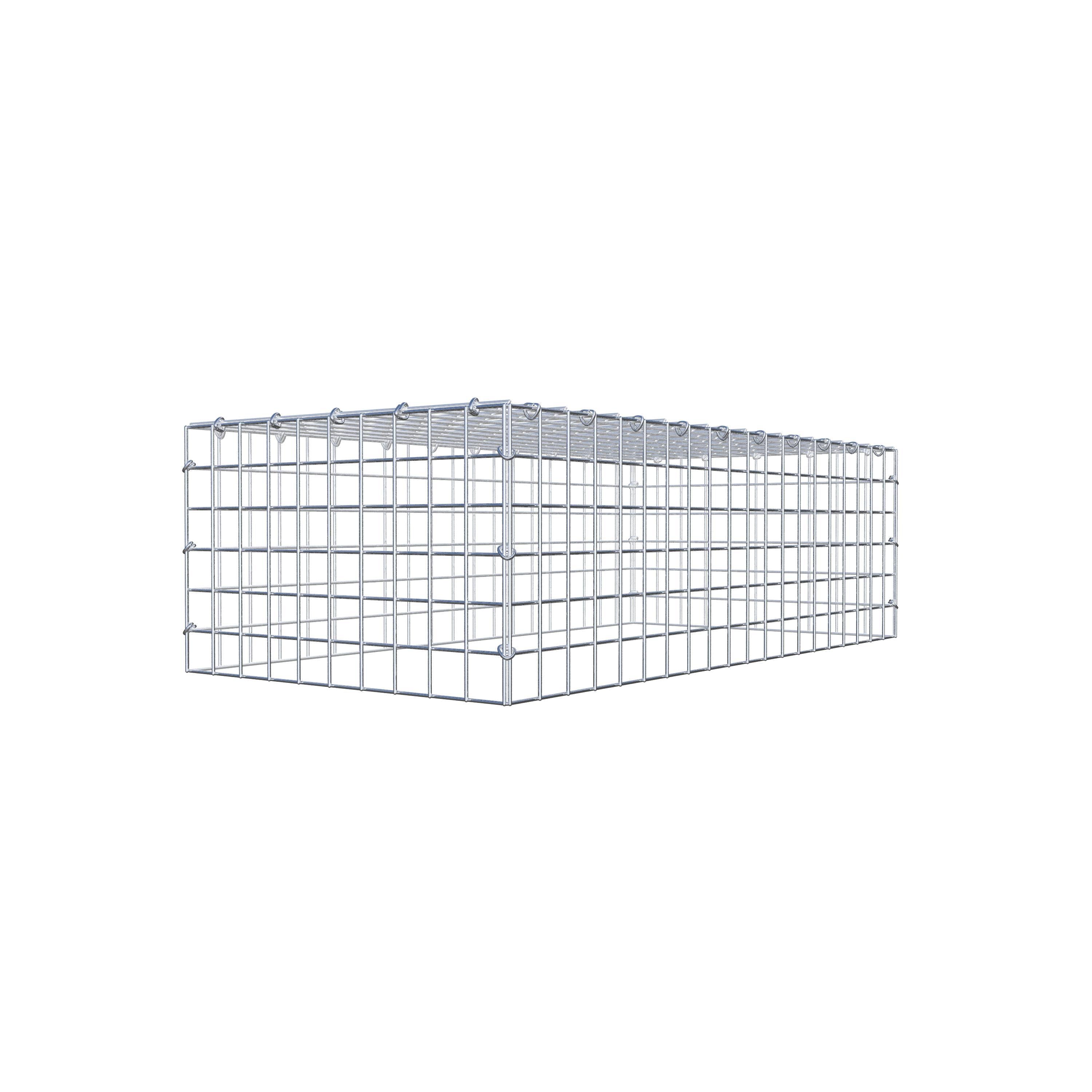 Gabion monté type 3 100 cm x 30 cm x 50 cm (L x H x P), maillage 5 cm x 5 cm, anneau en C