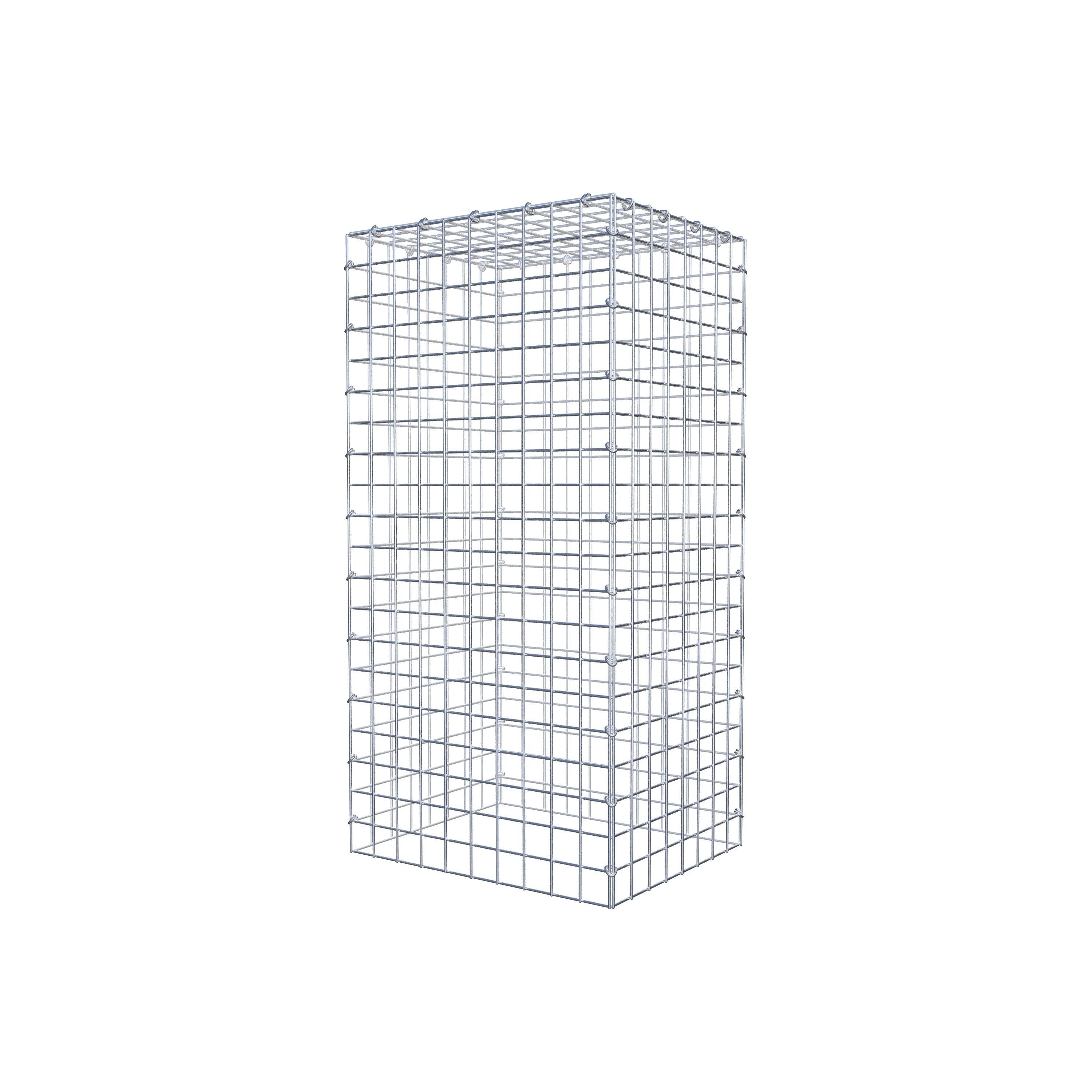 Gabion monté type 3 100 cm x 40 cm x 50 cm (L x H x P), maillage 5 cm x 5 cm, anneau en C