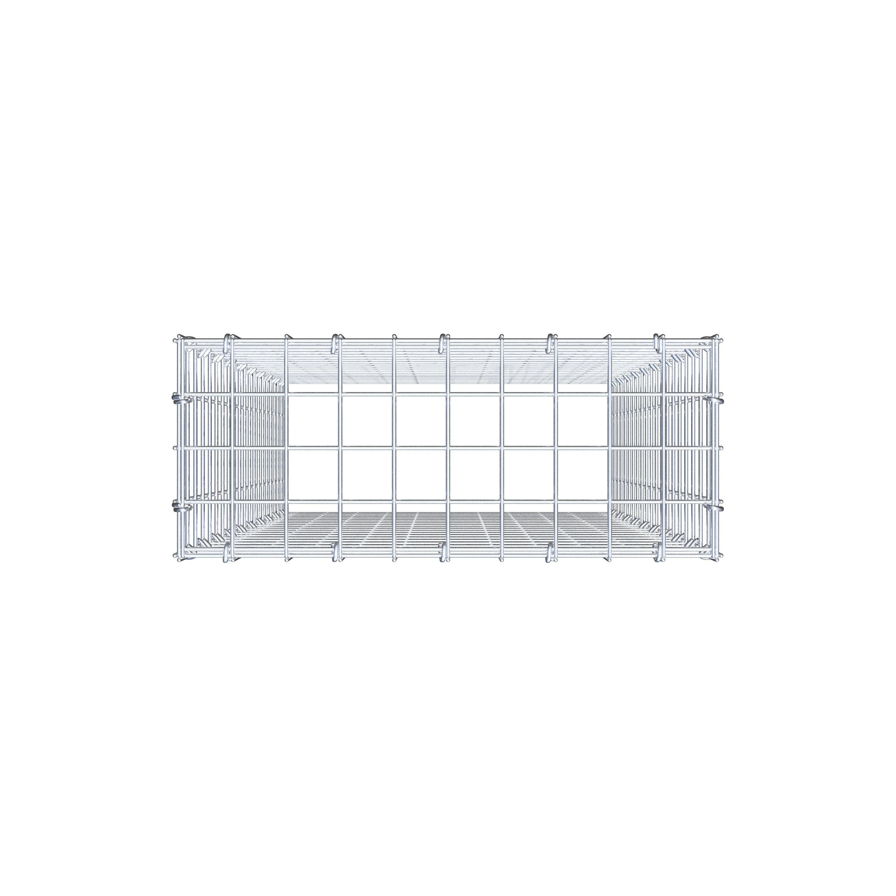 Gabion monté type 3 100 cm x 50 cm x 20 cm (L x H x P), maillage 5 cm x 5 cm, anneau en C