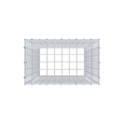 Typ 3 påbyggnadsgabion 100 cm x 50 cm x 30 cm (L x H x D), maskstorlek 5 cm x 5 cm, C-ring