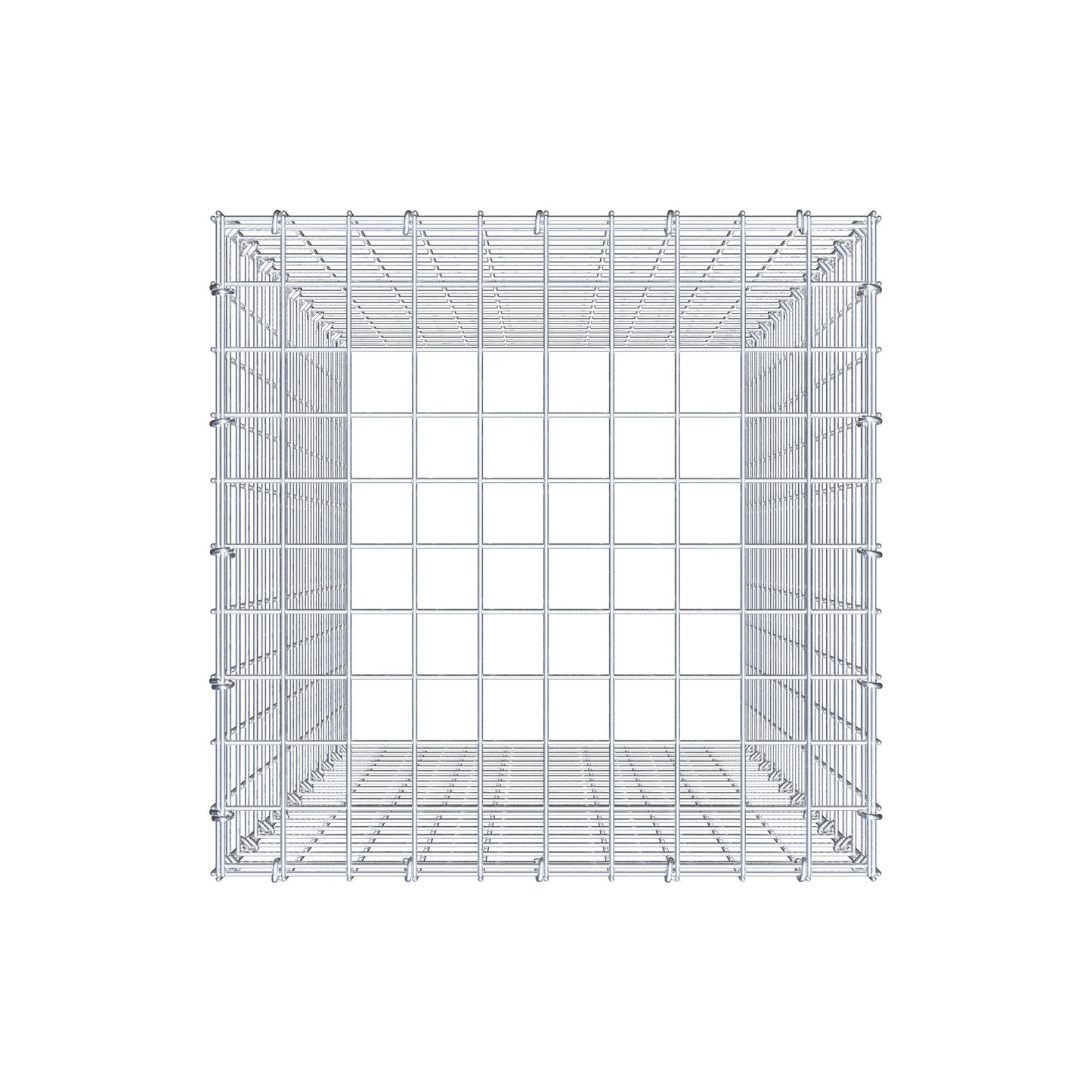 Mounted gabion type 3 100 cm x 50 cm x 50 cm (L x H x D), mesh size 5 cm x 5 cm, C-ring