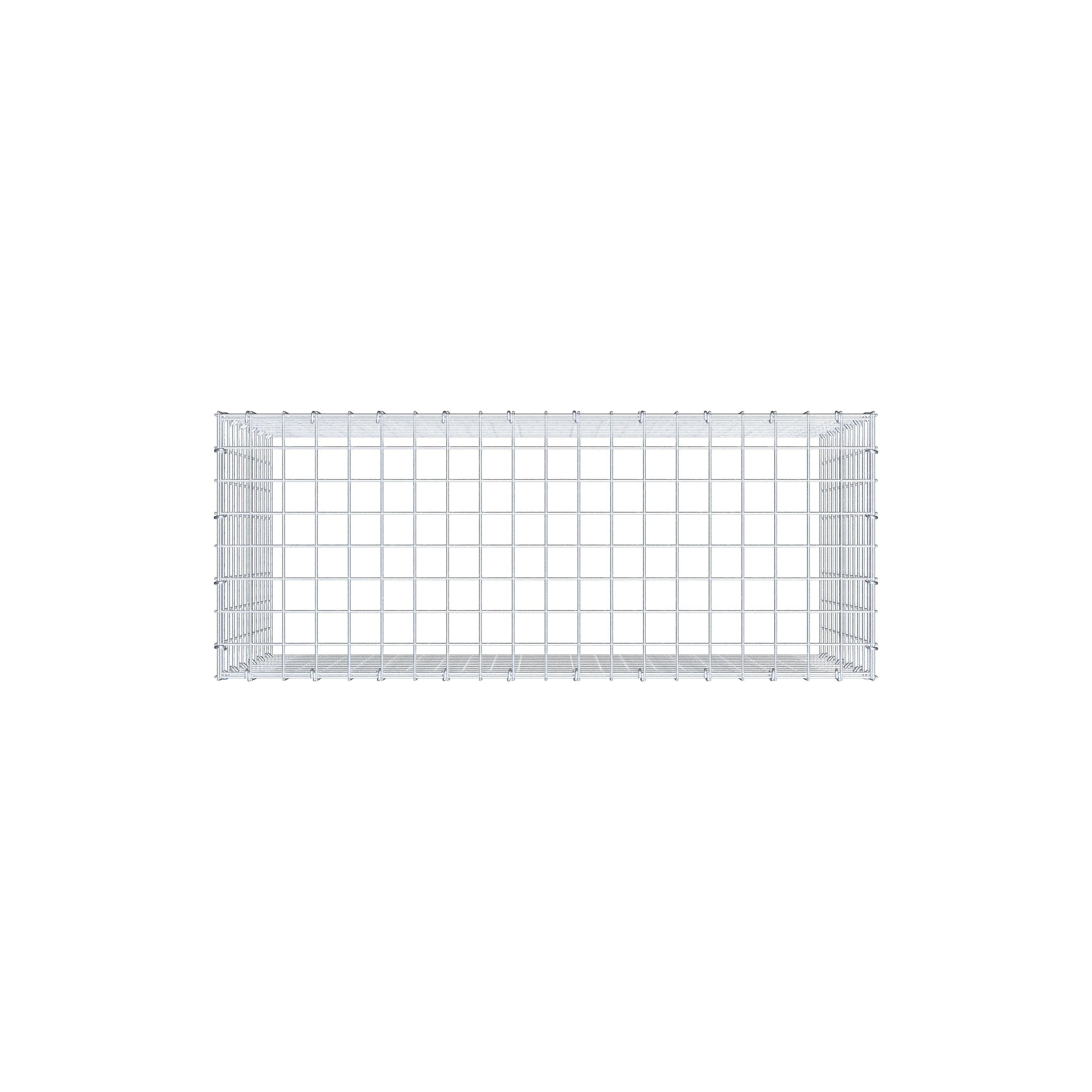 Monteret gabion type 3 100 cm x 60 cm x 40 cm (L x H x D), maskestørrelse 5 cm x 5 cm, C-ring