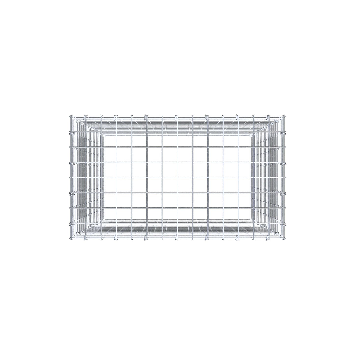 Monteret gabion type 3 100 cm x 70 cm x 40 cm (L x H x D), maskestørrelse 5 cm x 5 cm, C-ring