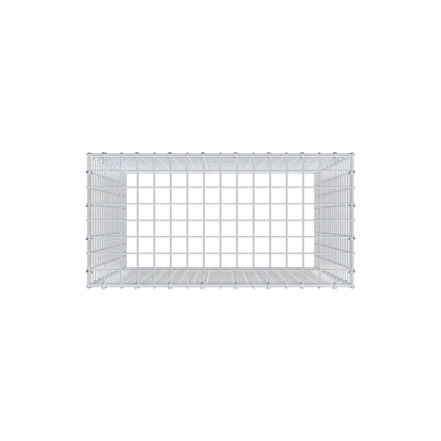 Typ 3 påbyggnadsgabion 100 cm x 80 cm x 40 cm (L x H x D), maskstorlek 5 cm x 5 cm, C-ring
