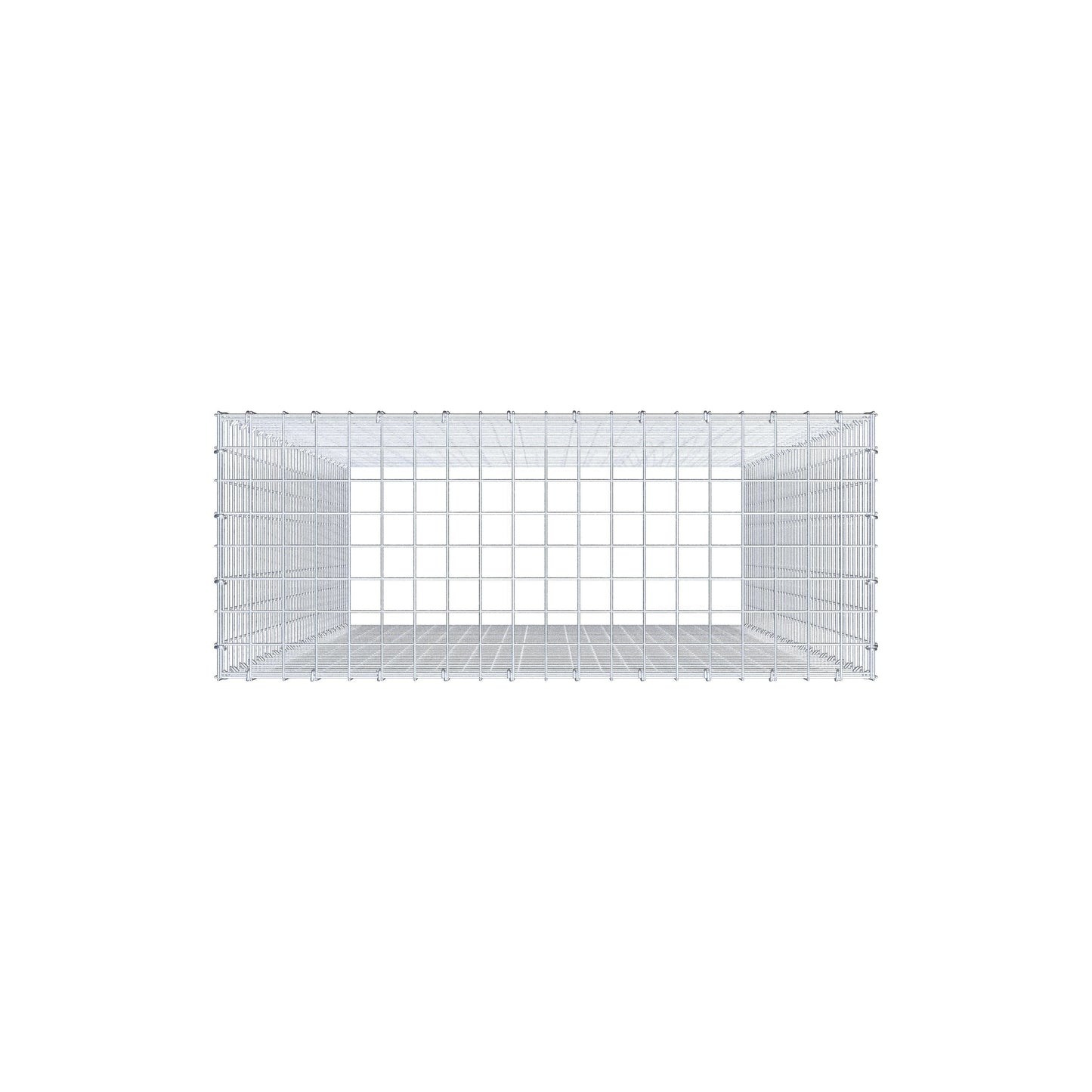 Monteret gabion type 3 200 cm x 100 cm x 40 cm (L x H x D), maskestørrelse 5 cm x 5 cm, C-ring