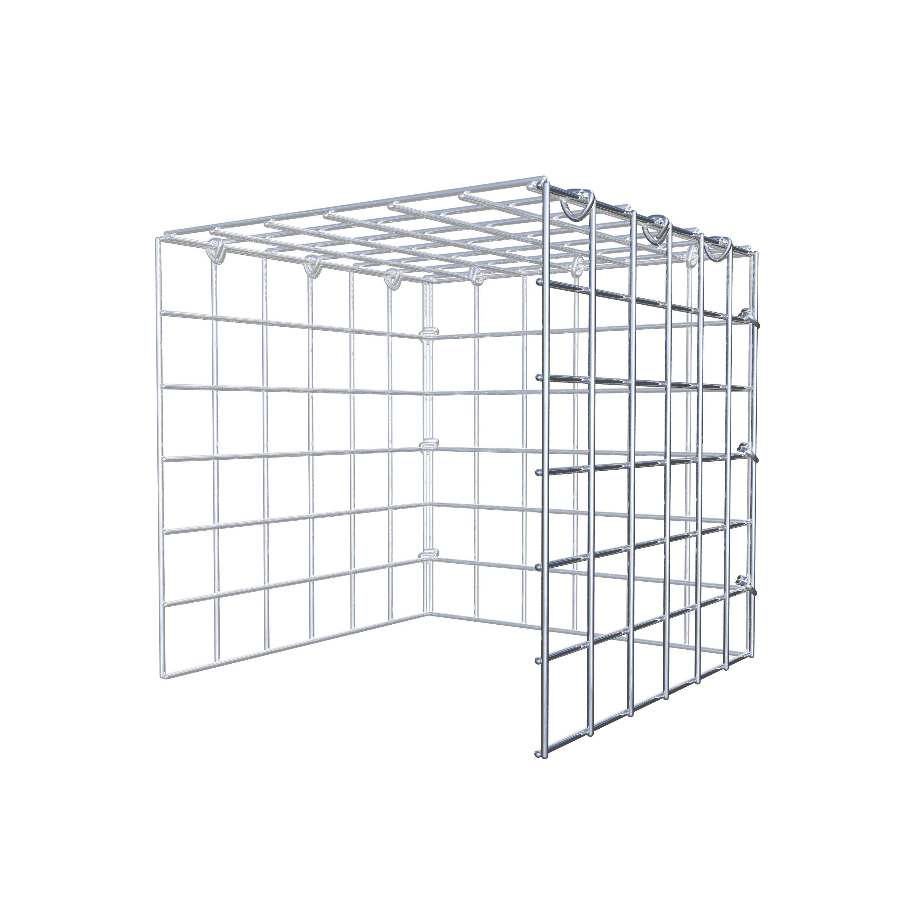 Gabion monté type 4 30 cm x 30 cm x 30 cm (L x H x P), maillage 5 cm x 5 cm, anneau en C