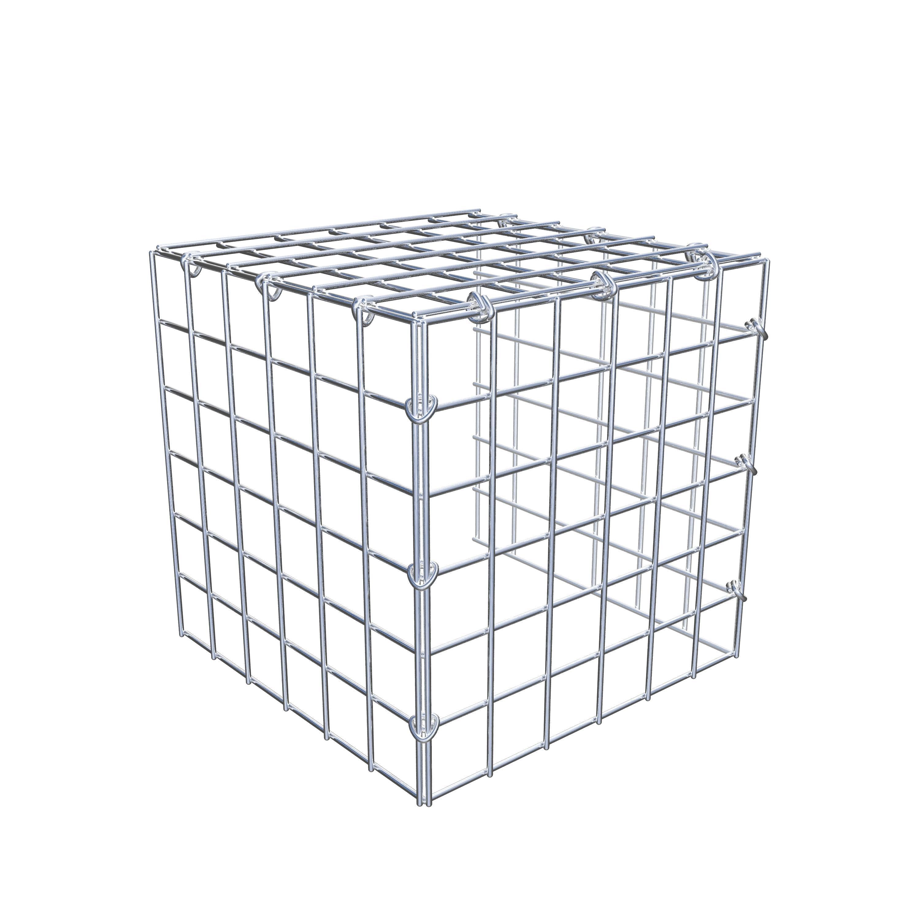 Gabion monté type 4 30 cm x 30 cm x 30 cm (L x H x P), maillage 5 cm x 5 cm, anneau en C