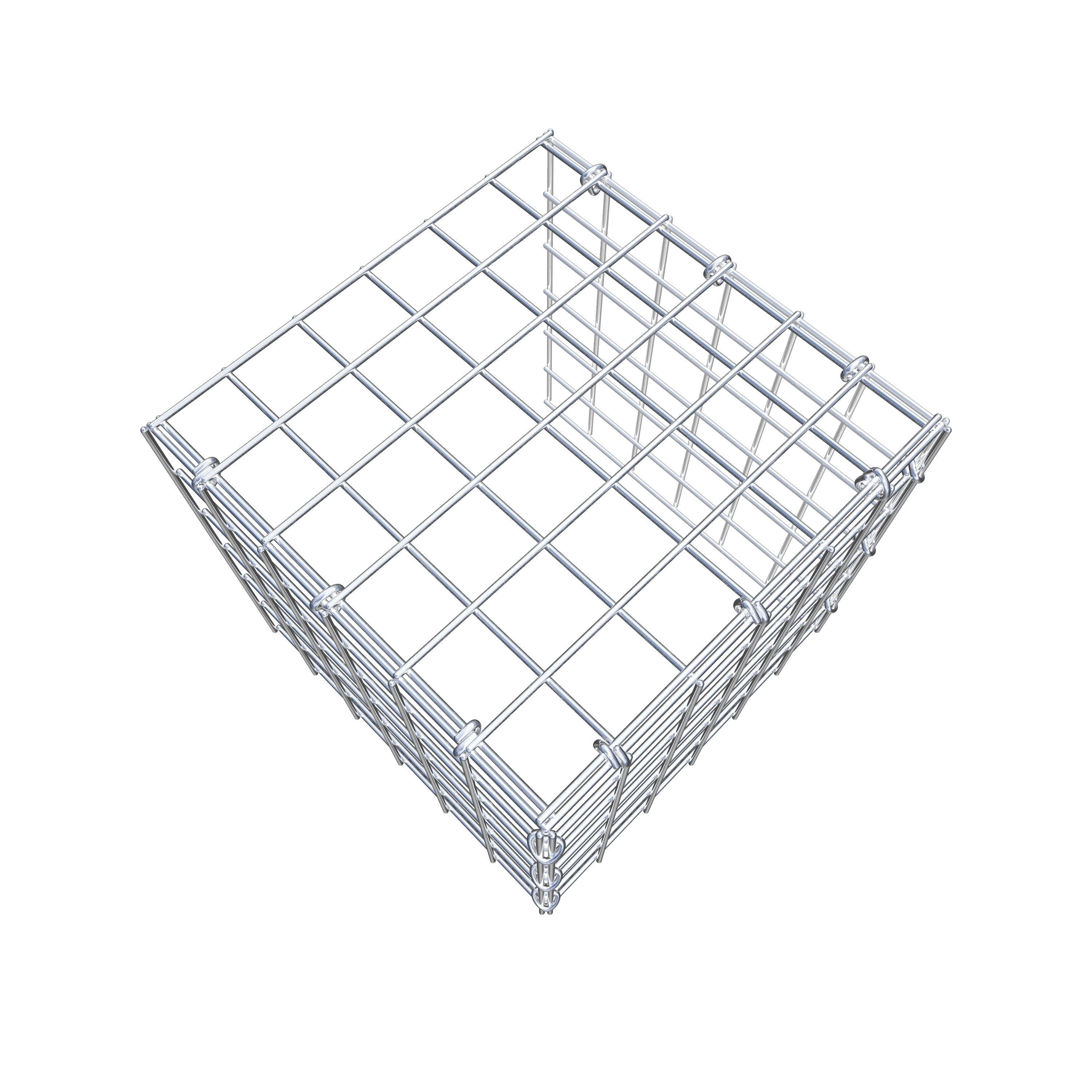 Gabion monté type 4 30 cm x 30 cm x 30 cm (L x H x P), maillage 5 cm x 5 cm, anneau en C