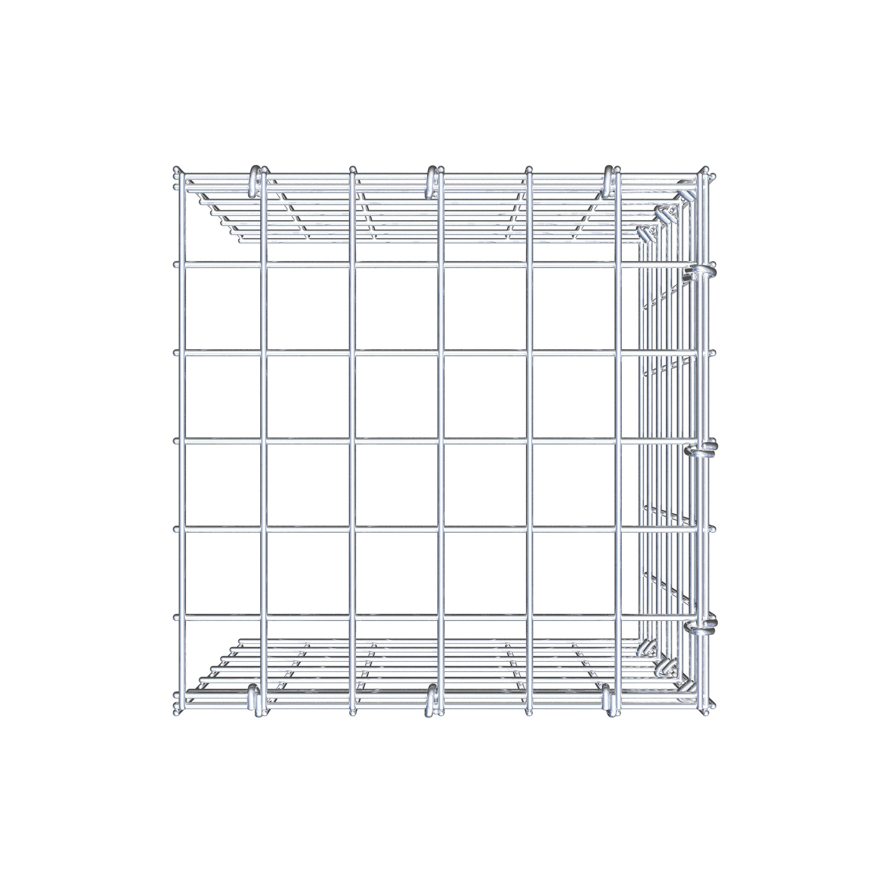 Gabion monté type 4 30 cm x 30 cm x 30 cm (L x H x P), maillage 5 cm x 5 cm, anneau en C