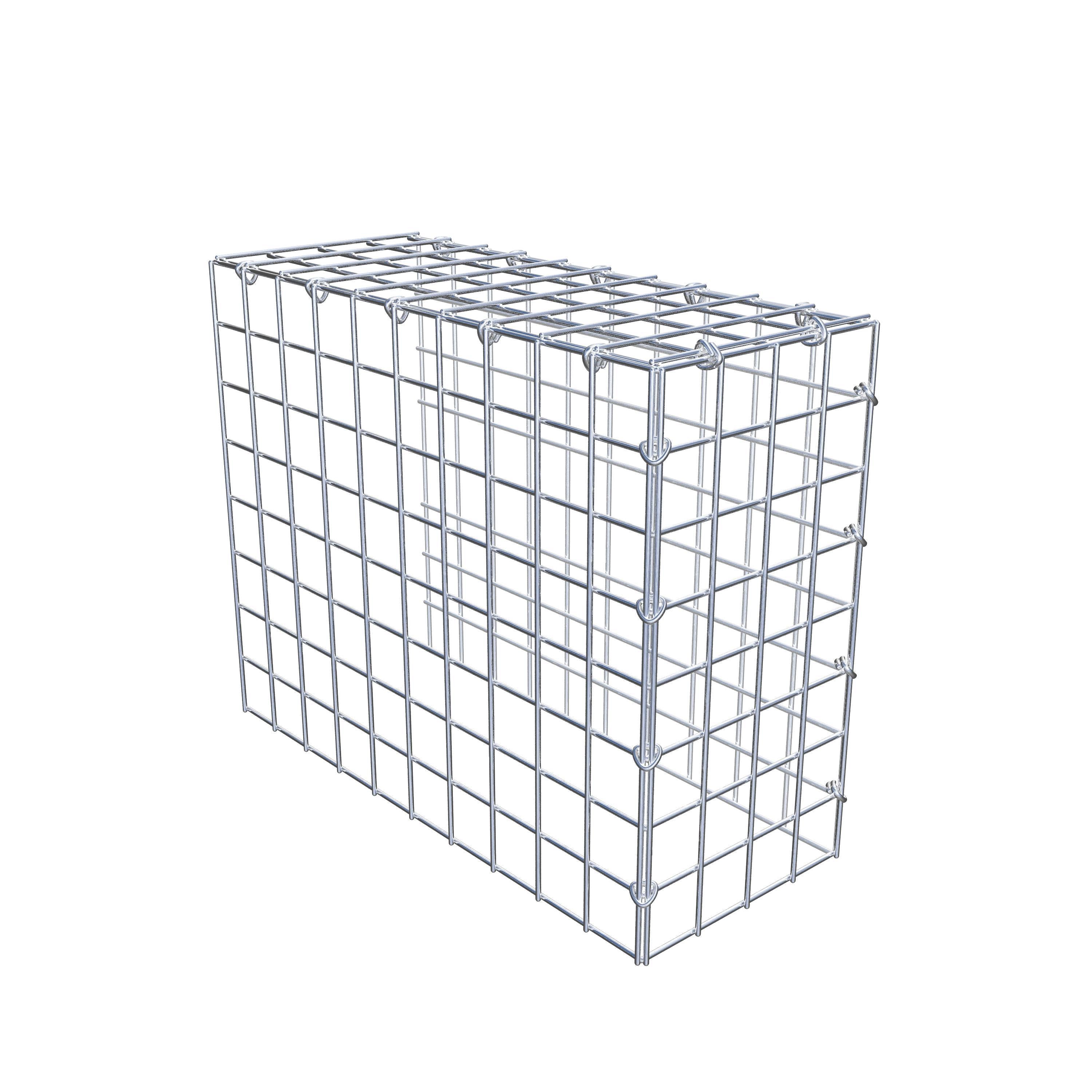 Gabion monté type 4 50 cm x 40 cm x 20 cm (L x H x P), maillage 5 cm x 5 cm, anneau en C