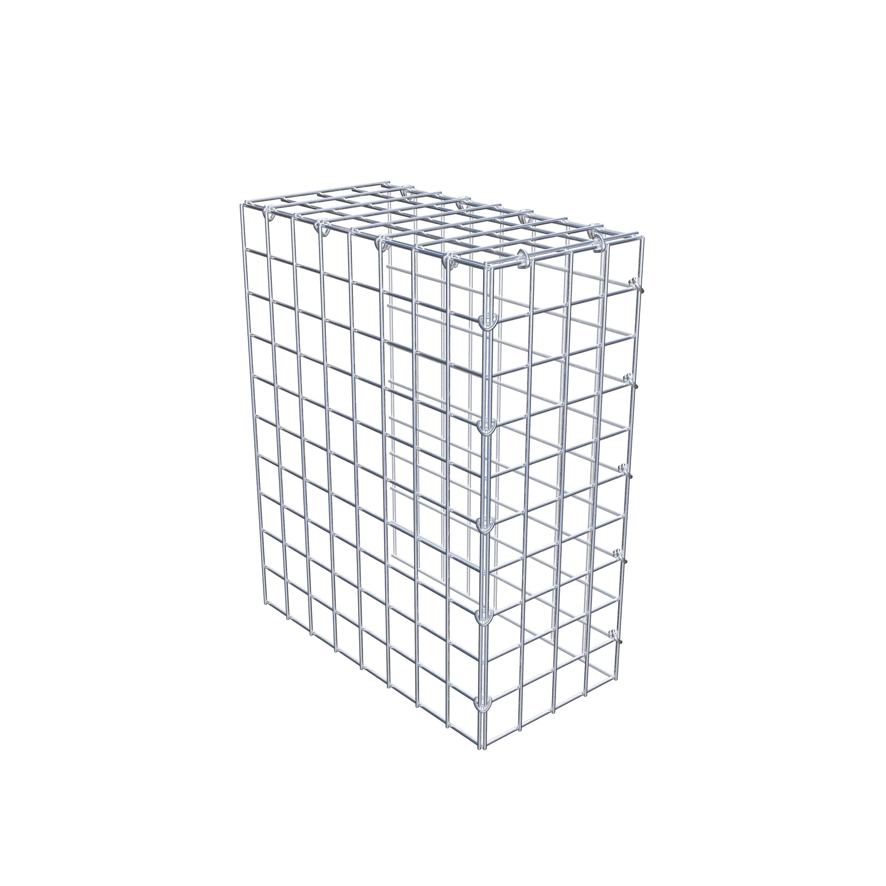 Gabion monté type 4 50 cm x 40 cm x 20 cm (L x H x P), maillage 5 cm x 5 cm, anneau en C