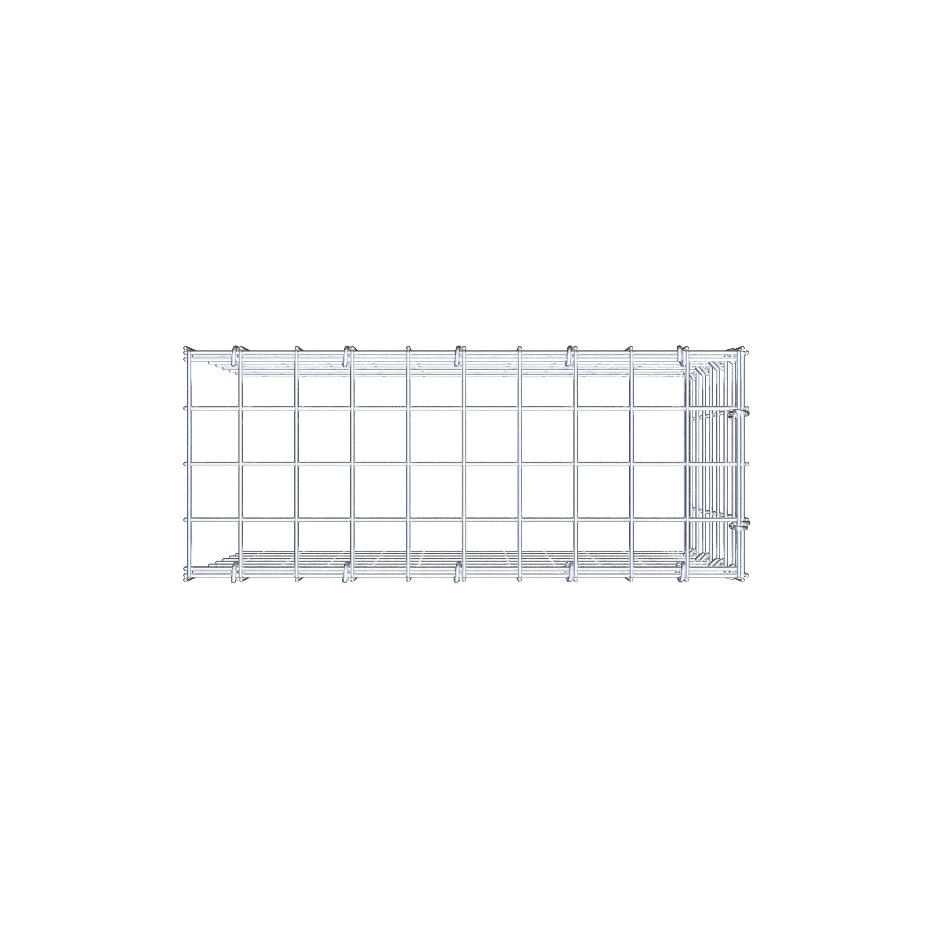 Gabion monté type 4 50 cm x 40 cm x 20 cm (L x H x P), maillage 5 cm x 5 cm, anneau en C