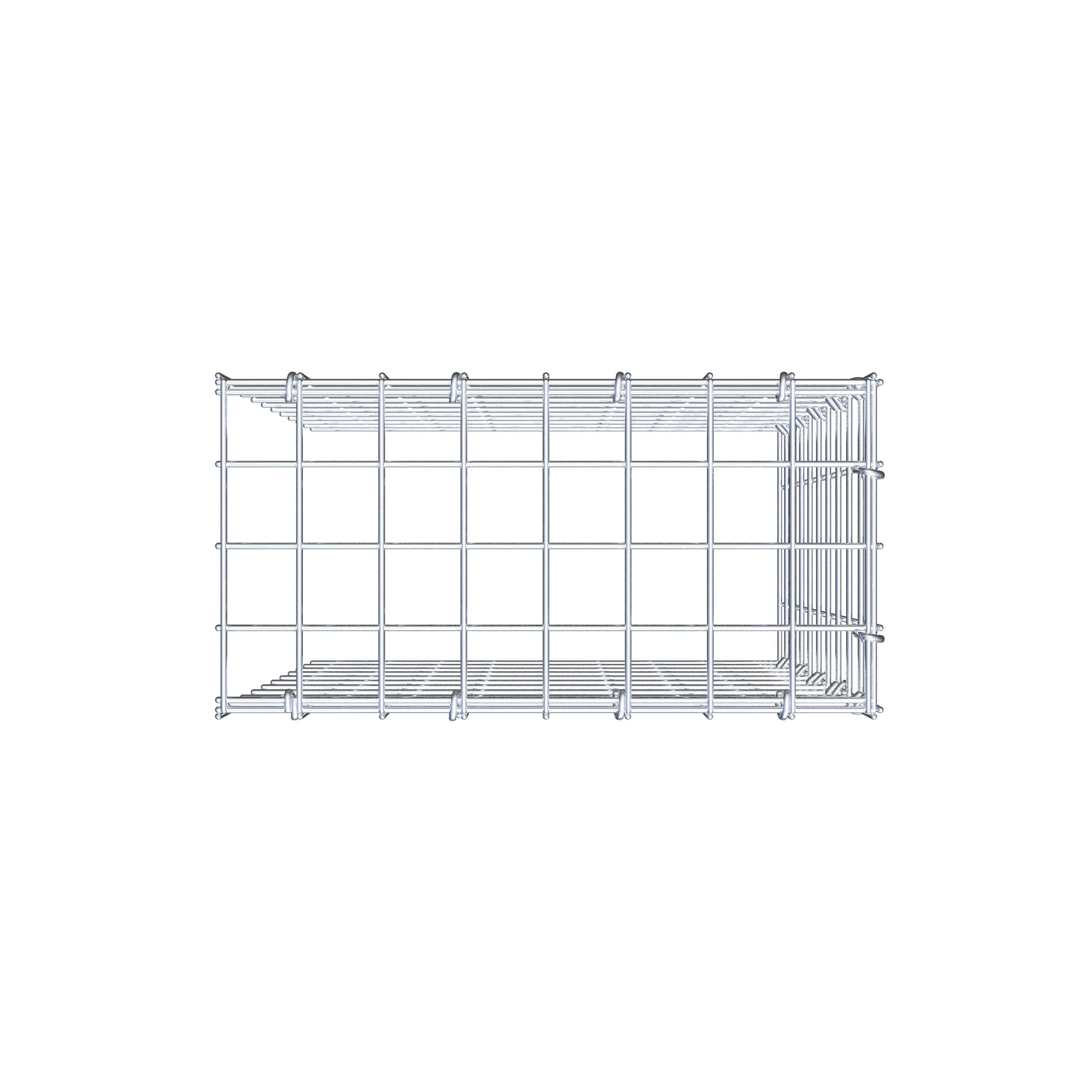 Gabion monté type 4 50 cm x 40 cm x 20 cm (L x H x P), maillage 5 cm x 5 cm, anneau en C