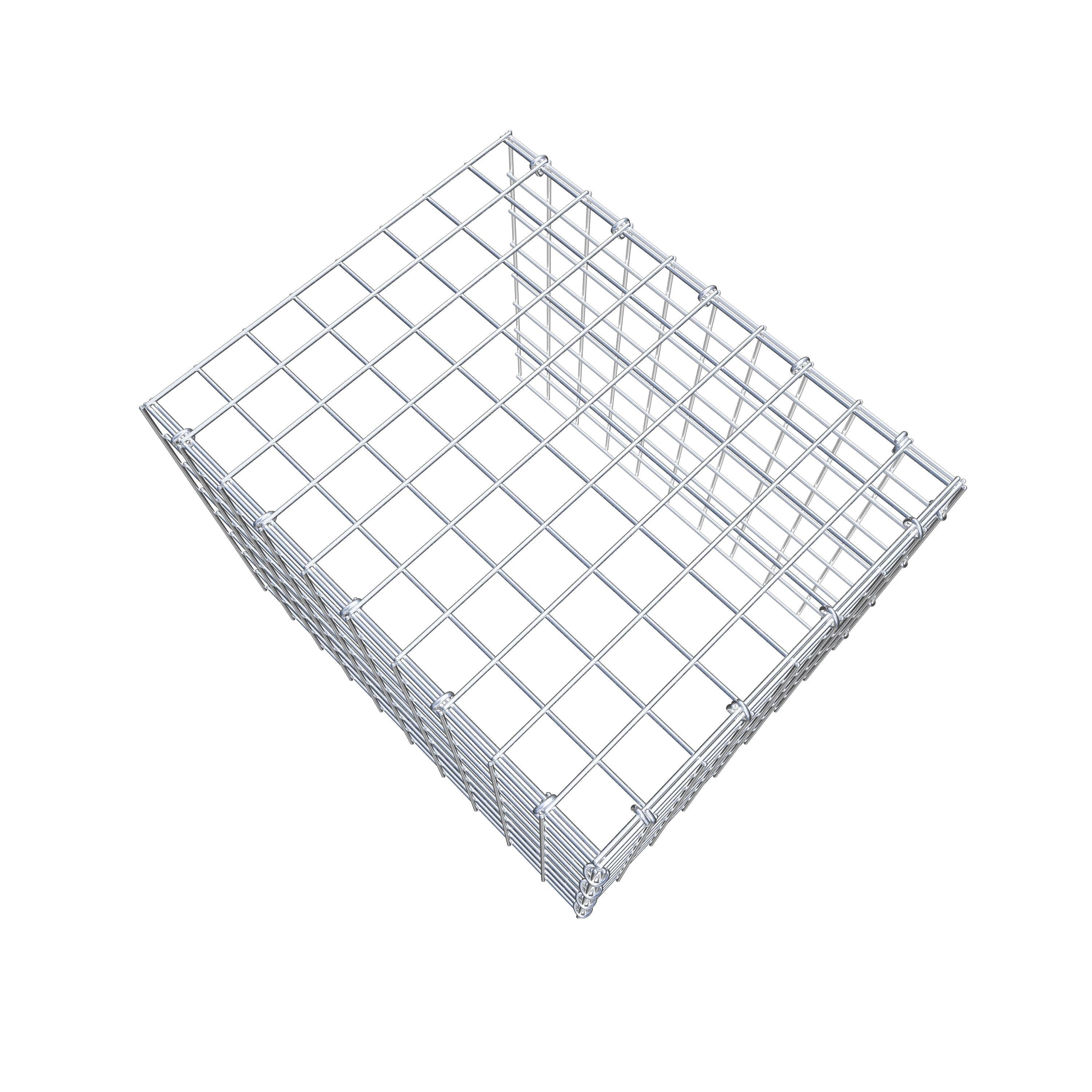 Gabion monté type 4 50 cm x 40 cm x 40 cm (L x H x P), maillage 5 cm x 5 cm, anneau en C