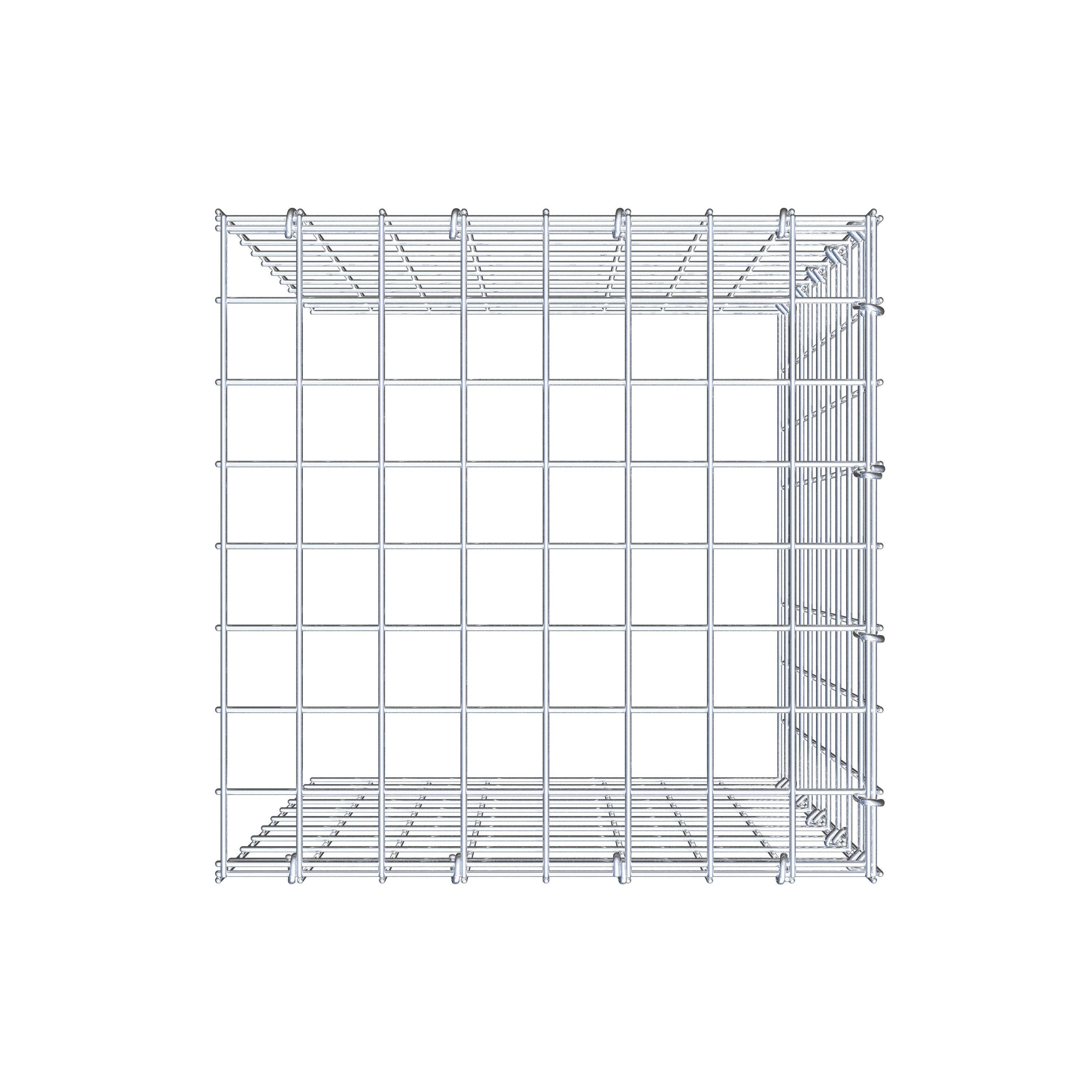 Gabion monté type 4 50 cm x 40 cm x 40 cm (L x H x P), maillage 5 cm x 5 cm, anneau en C