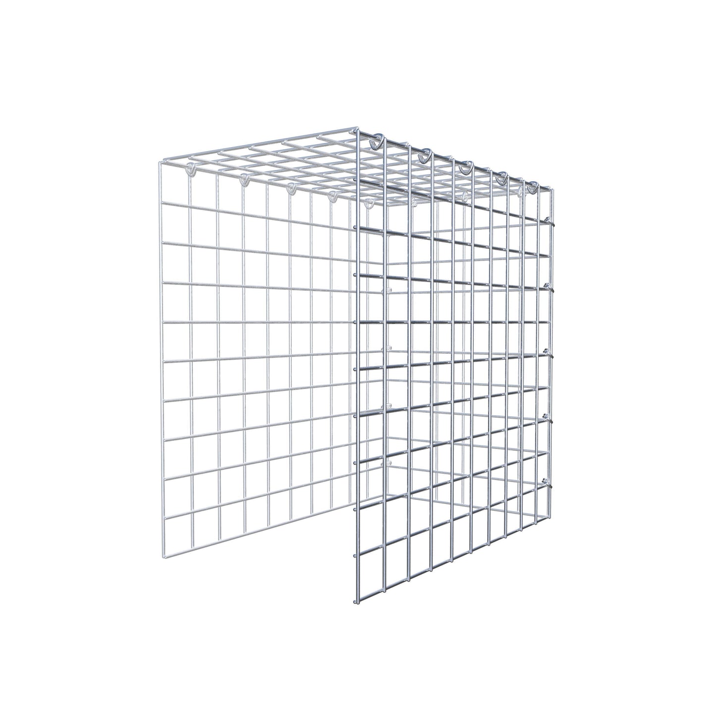 Monteret gabion type 4 50 cm x 50 cm x 30 cm (L x H x D), maskestørrelse 5 cm x 5 cm, C-ring