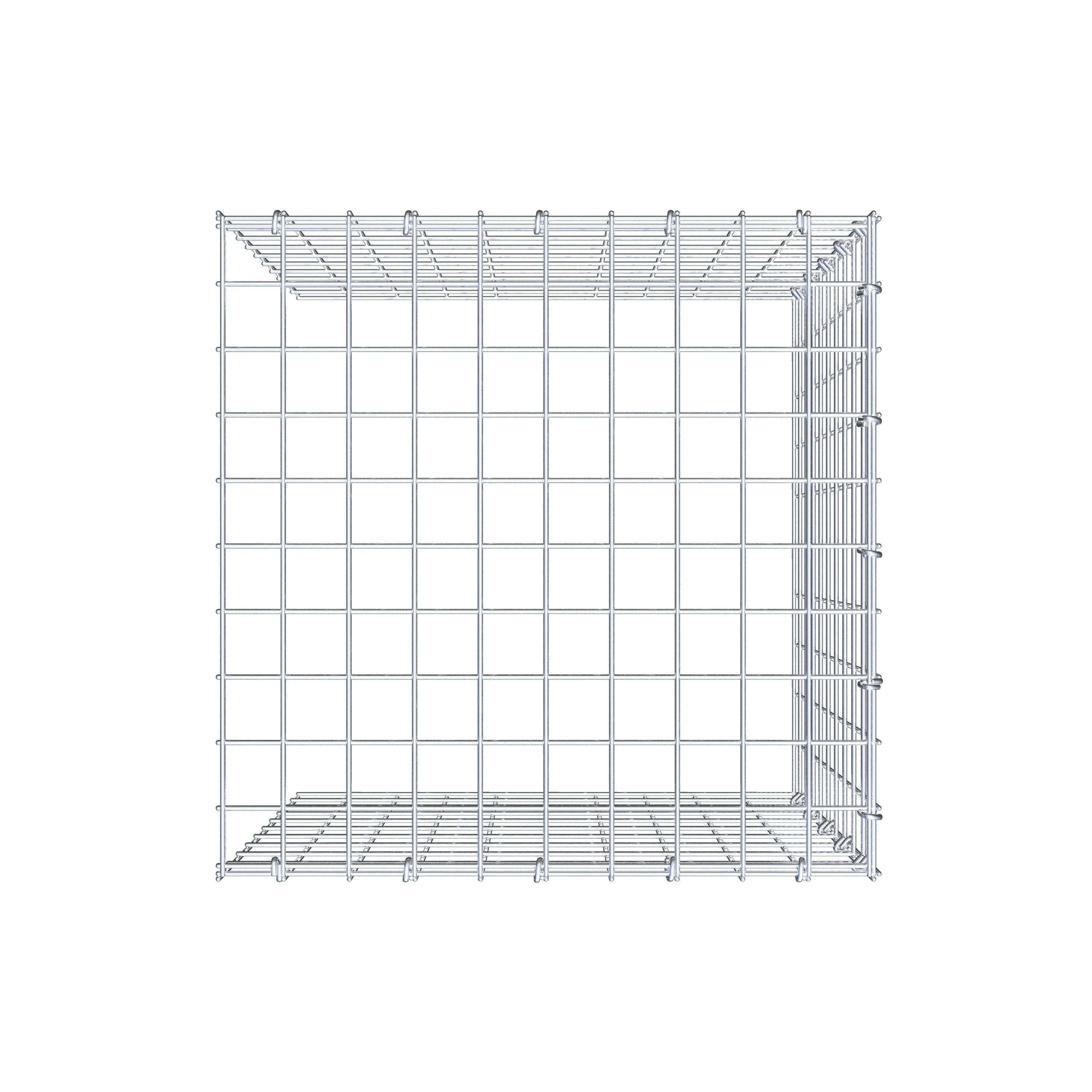 Gabion monté type 4 50 cm x 50 cm x 50 cm (L x H x P), maillage 5 cm x 5 cm, anneau en C