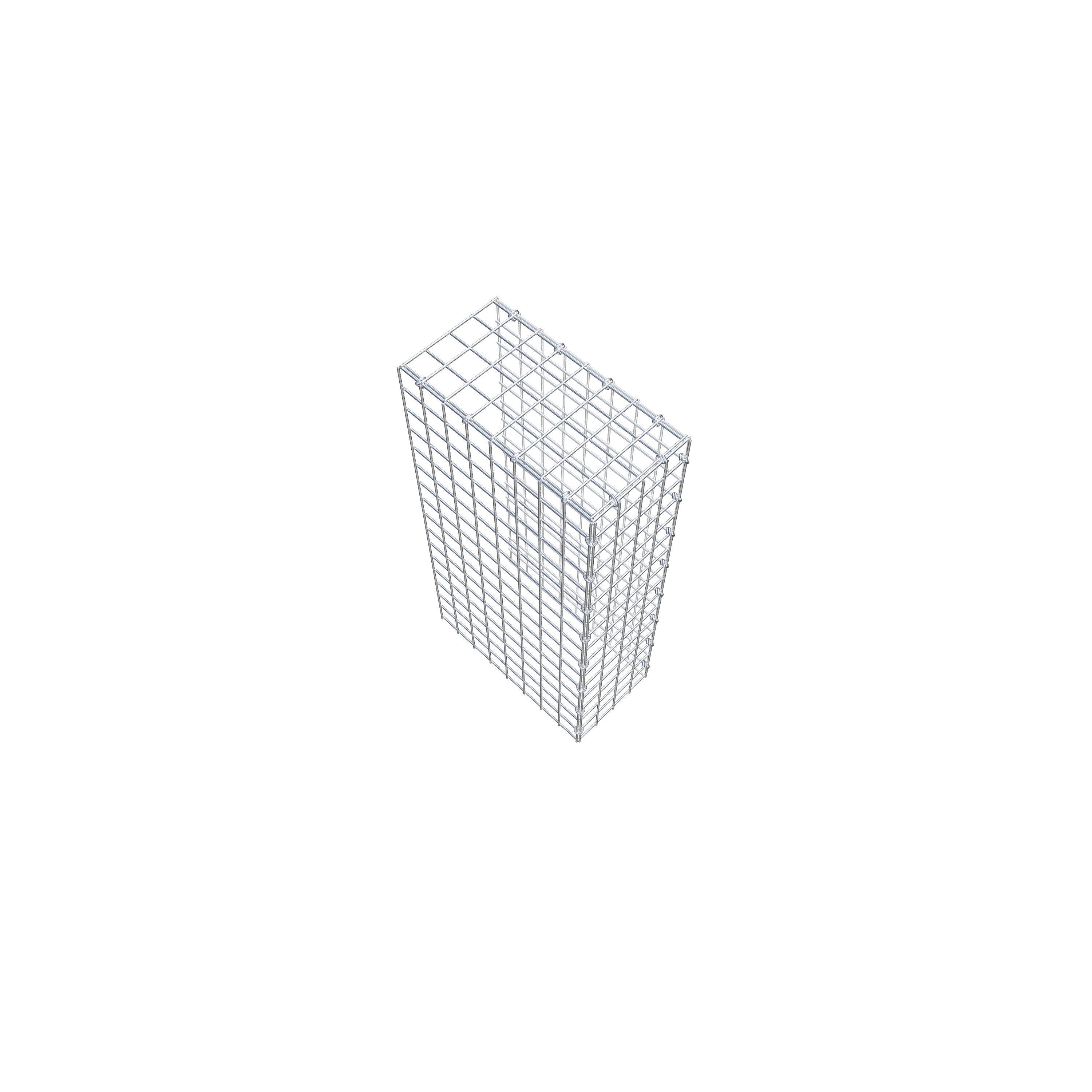 Gabion monté type 4 80 cm x 40 cm x 20 cm (L x H x P), maillage 5 cm x 5 cm, anneau en C