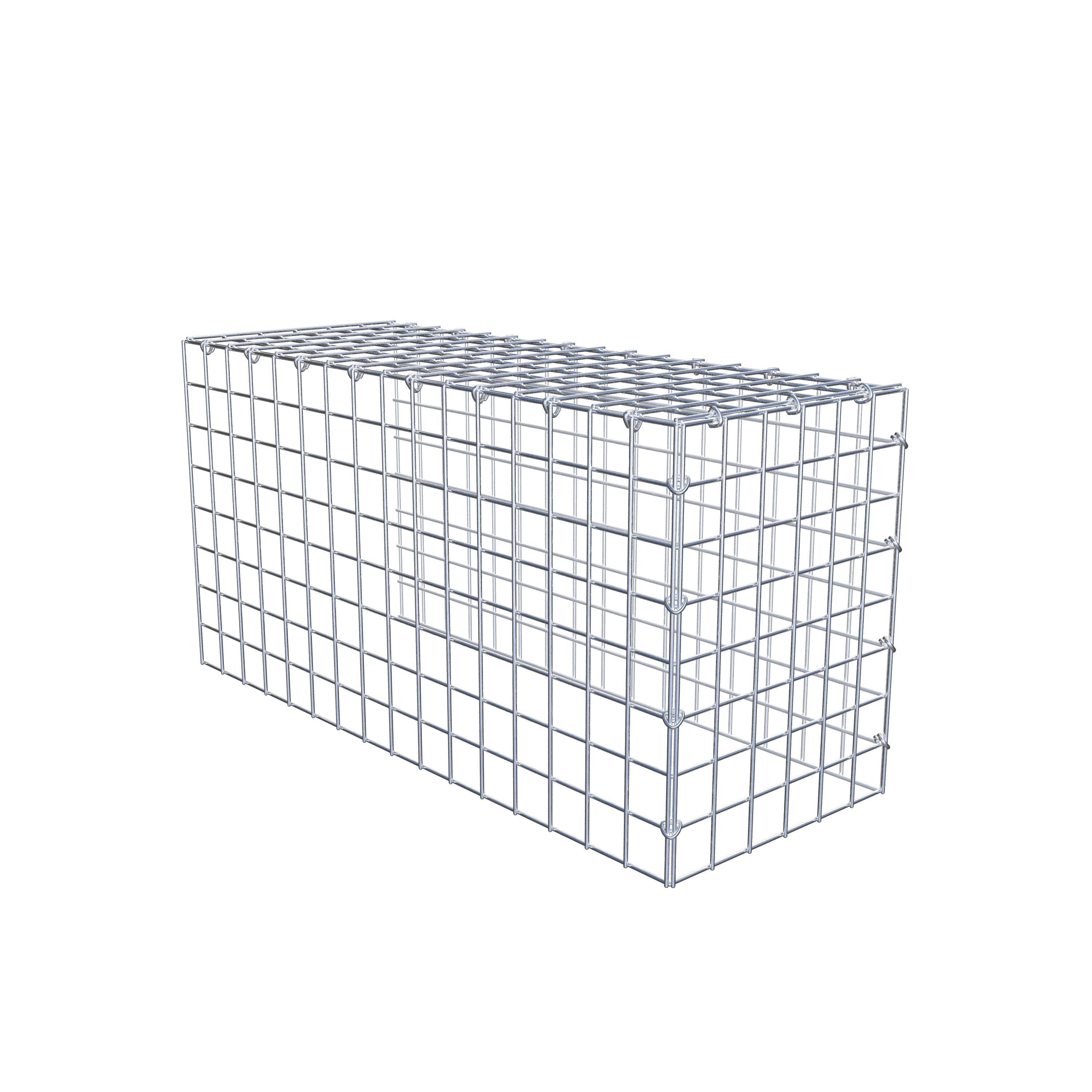 Gabion monté type 4 80 cm x 40 cm x 30 cm (L x H x P), maillage 5 cm x 5 cm, anneau en C