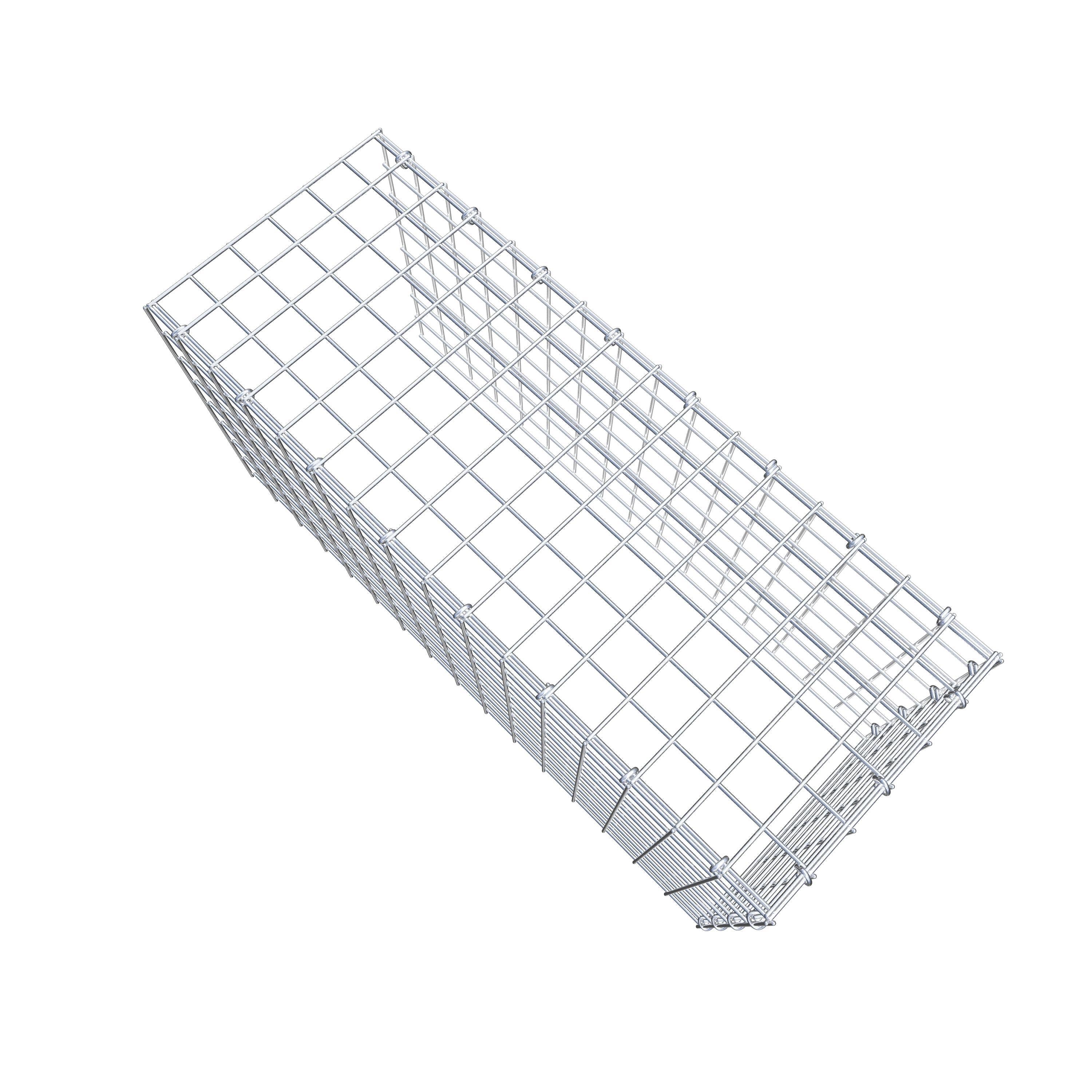 Gabion monté type 4 80 cm x 40 cm x 30 cm (L x H x P), maillage 5 cm x 5 cm, anneau en C