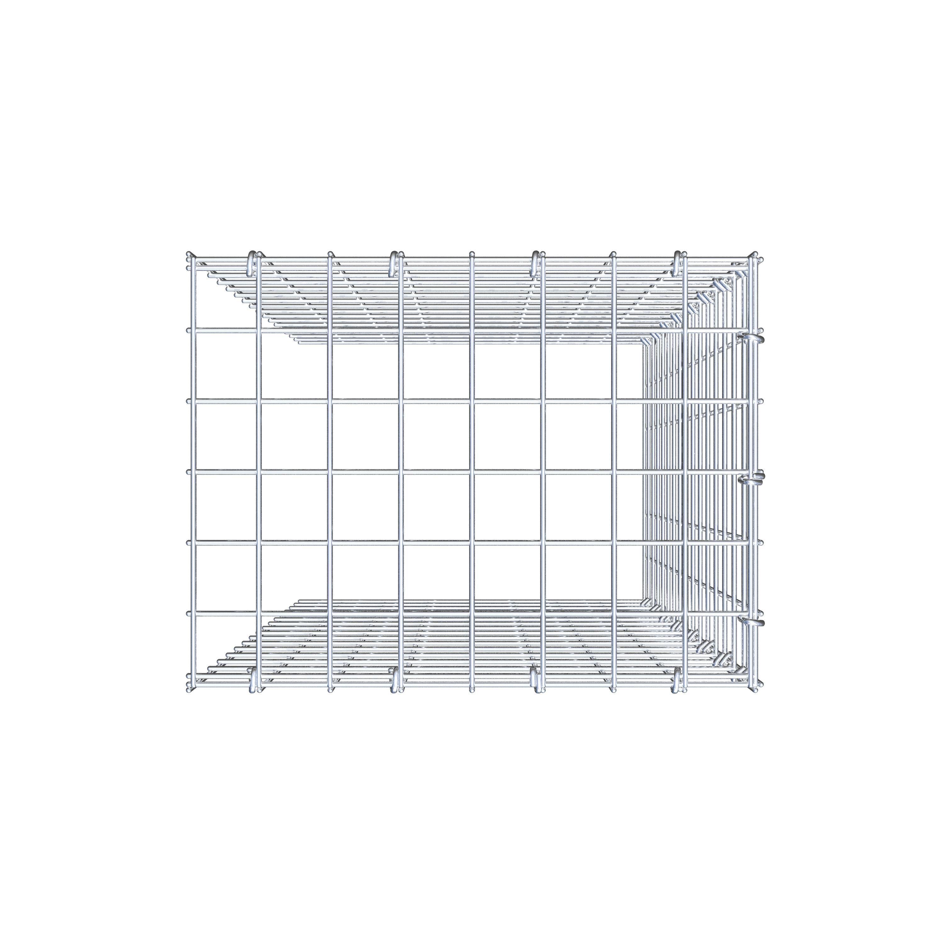 Gabion monté type 4 80 cm x 40 cm x 30 cm (L x H x P), maillage 5 cm x 5 cm, anneau en C