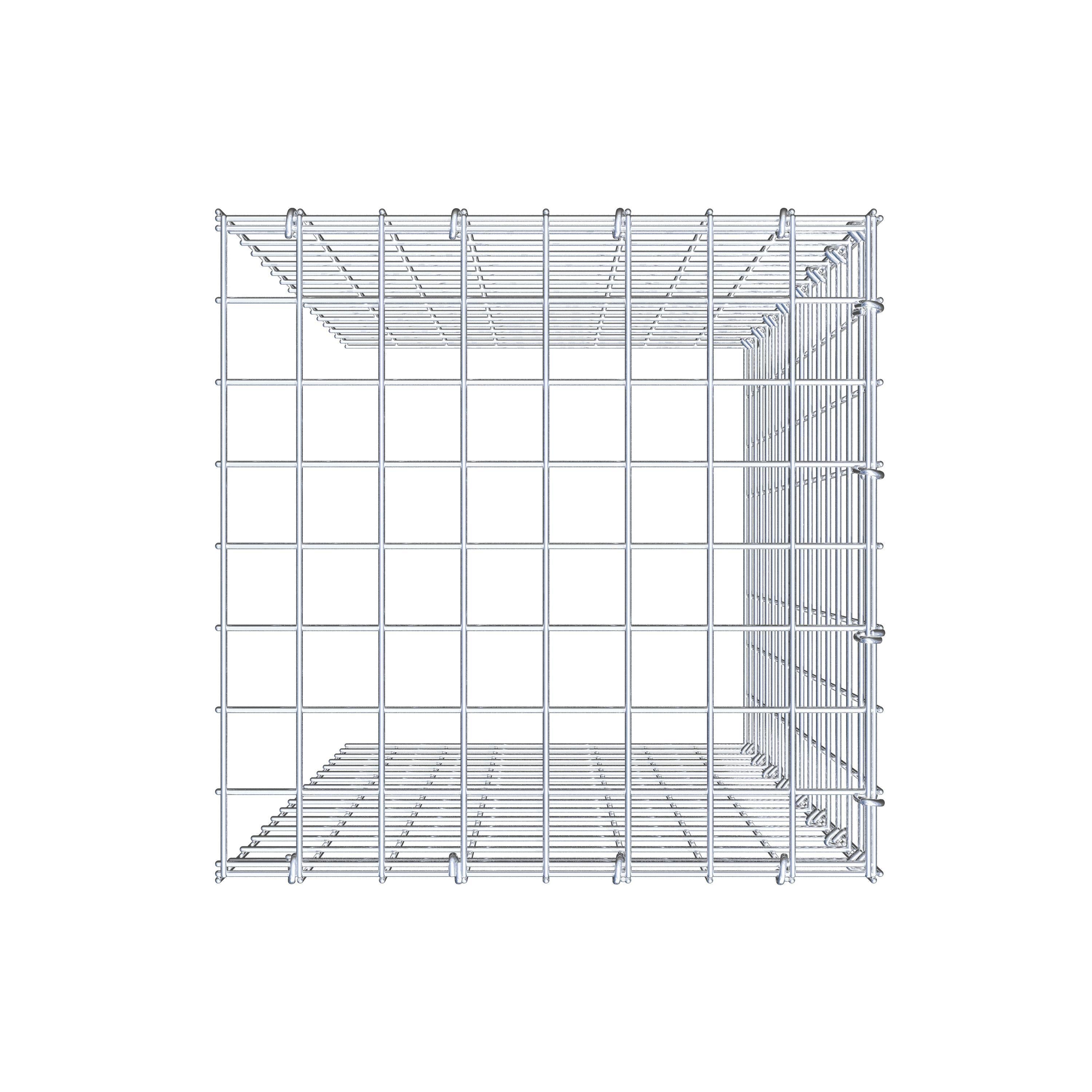 Gabion monté type 4 80 cm x 40 cm x 40 cm (L x H x P), maillage 5 cm x 5 cm, anneau en C