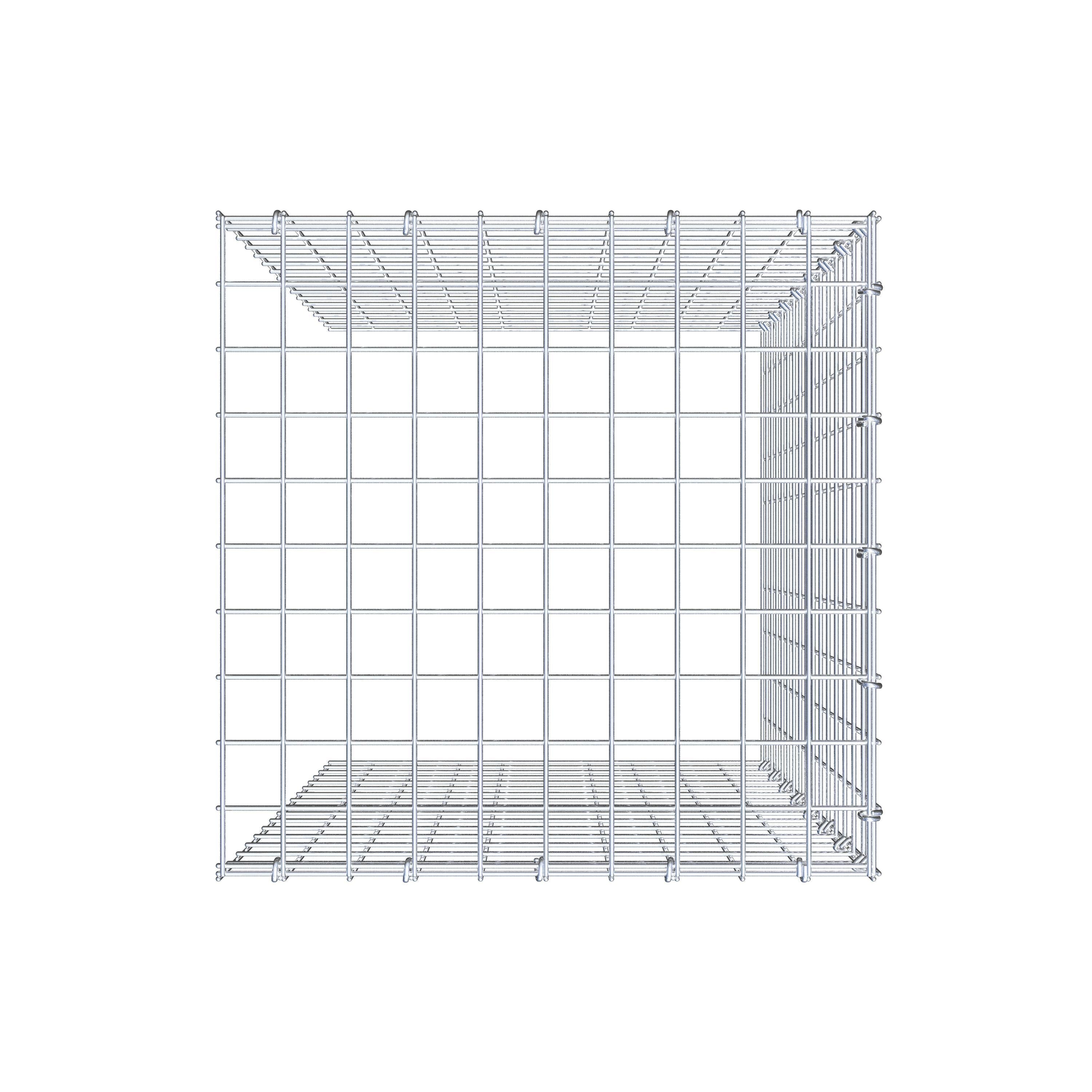 Gabion monté type 4 80 cm x 50 cm x 50 cm (L x H x P), maillage 5 cm x 5 cm, anneau en C