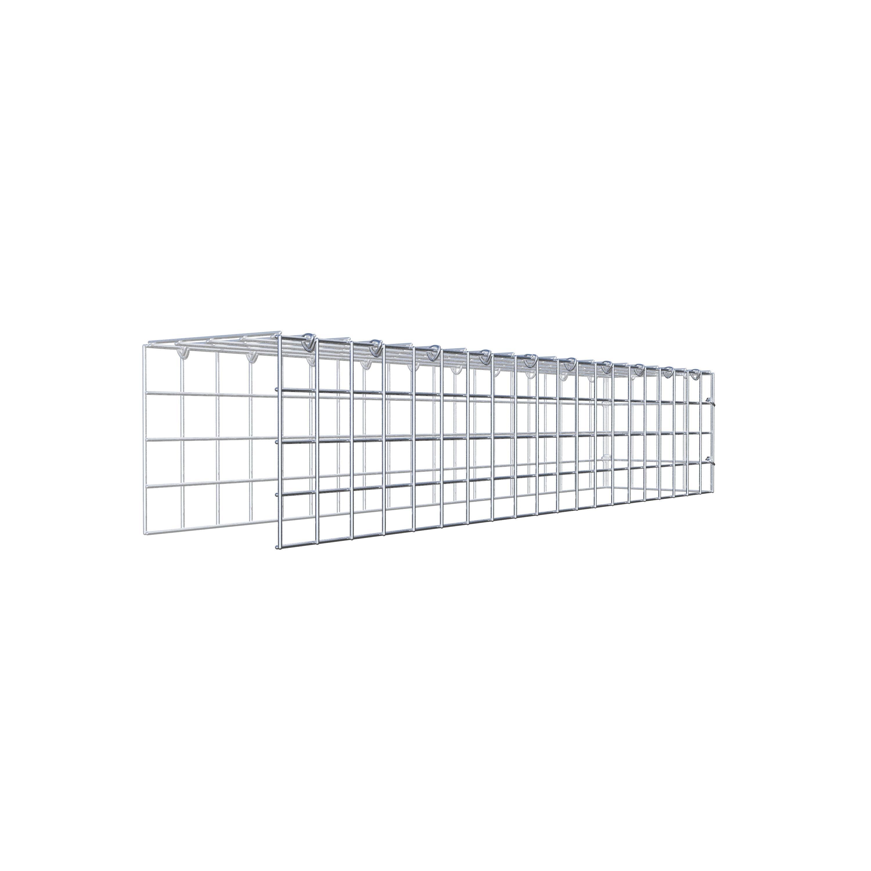 Gabion monté type 4 100 cm x 20 cm x 20 cm (L x H x P), maillage 5 cm x 5 cm, anneau en C