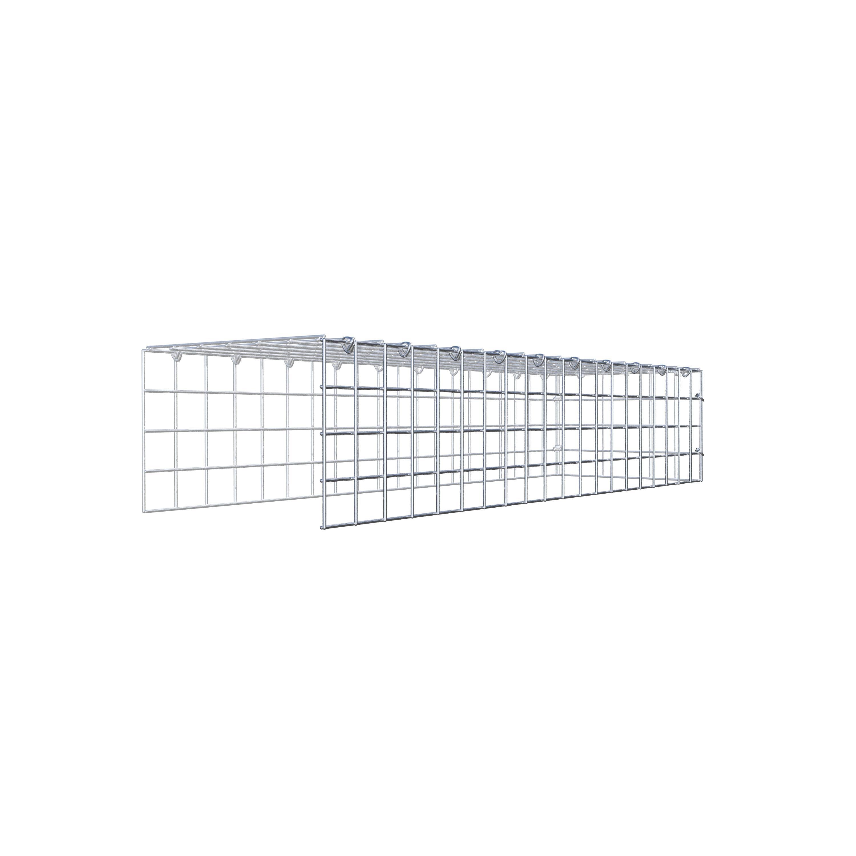 Gabion monté type 4 100 cm x 20 cm x 30 cm (L x H x P), maillage 5 cm x 5 cm, anneau en C