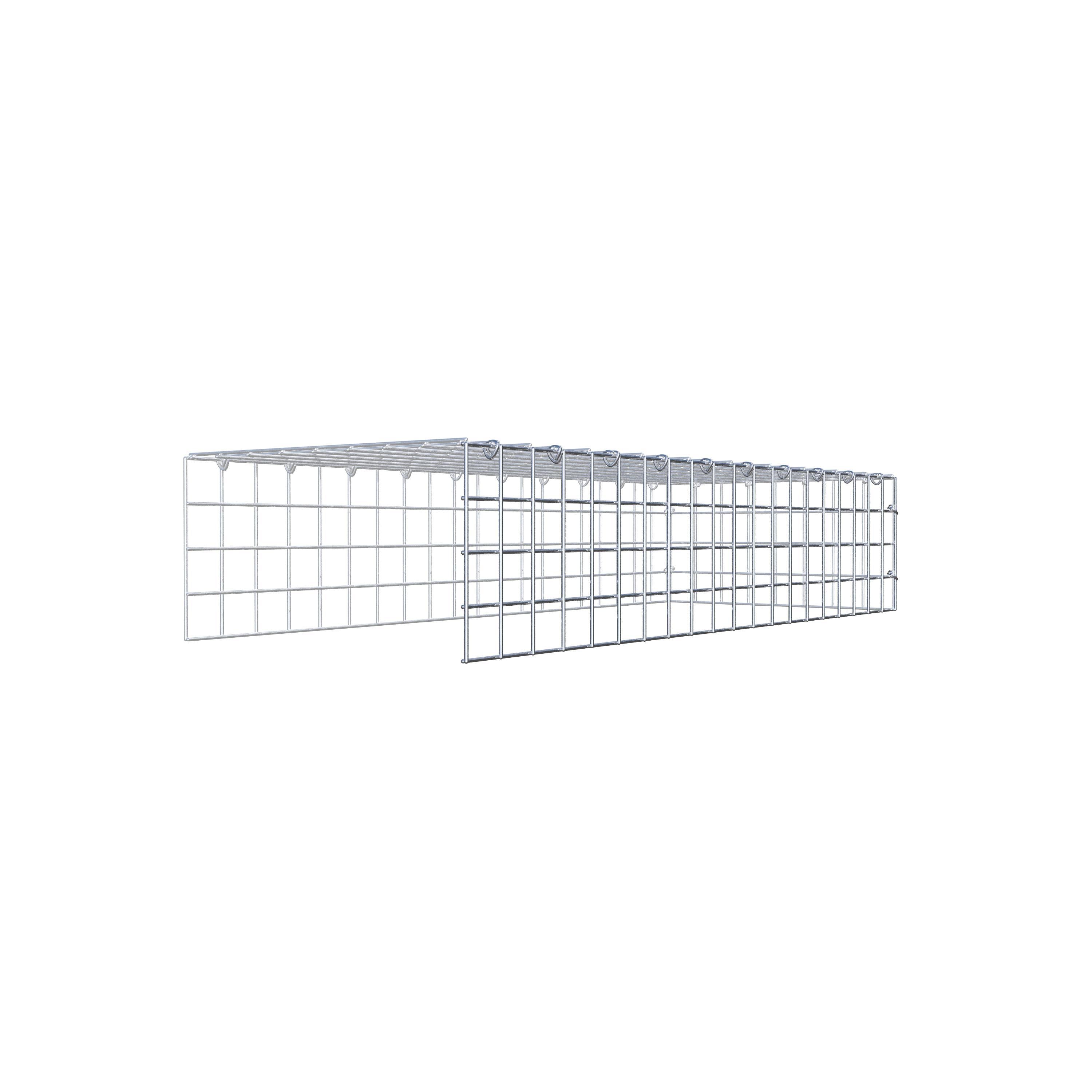 Gabion monté type 4 100 cm x 20 cm x 40 cm (L x H x P), maillage 5 cm x 5 cm, anneau en C