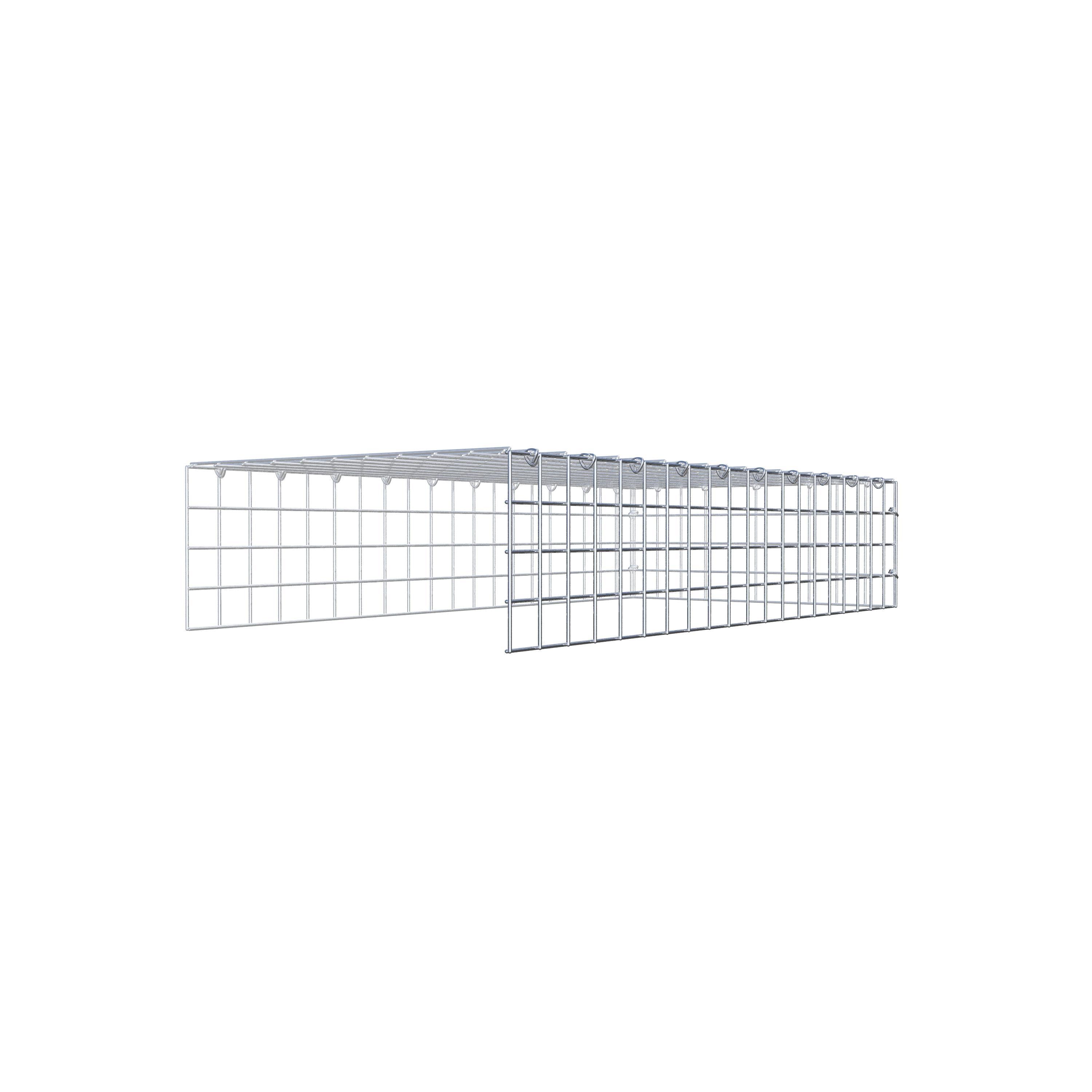 Gabion monté type 4 100 cm x 20 cm x 50 cm (L x H x P), maillage 5 cm x 5 cm, anneau en C