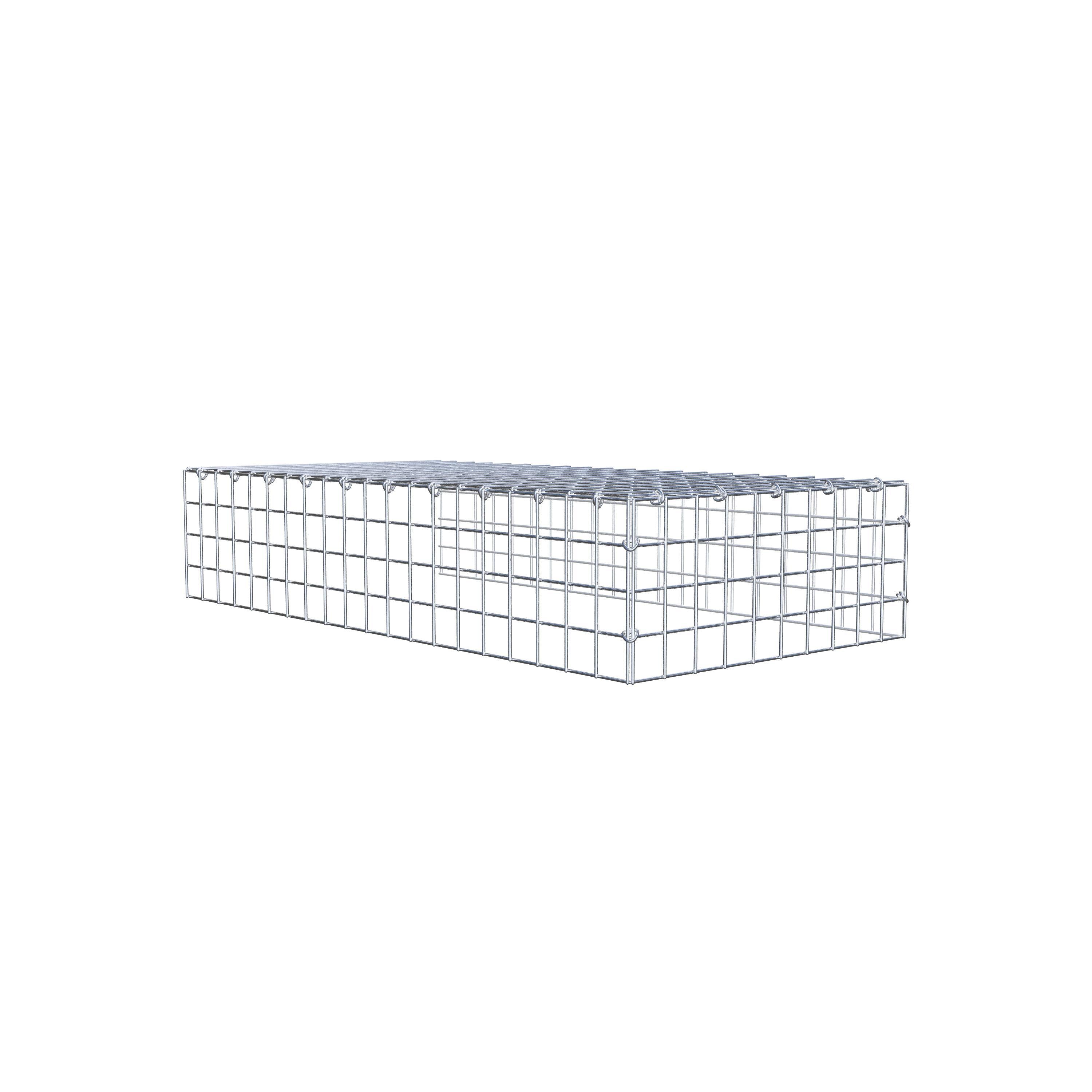 Gabion monté type 4 100 cm x 20 cm x 50 cm (L x H x P), maillage 5 cm x 5 cm, anneau en C