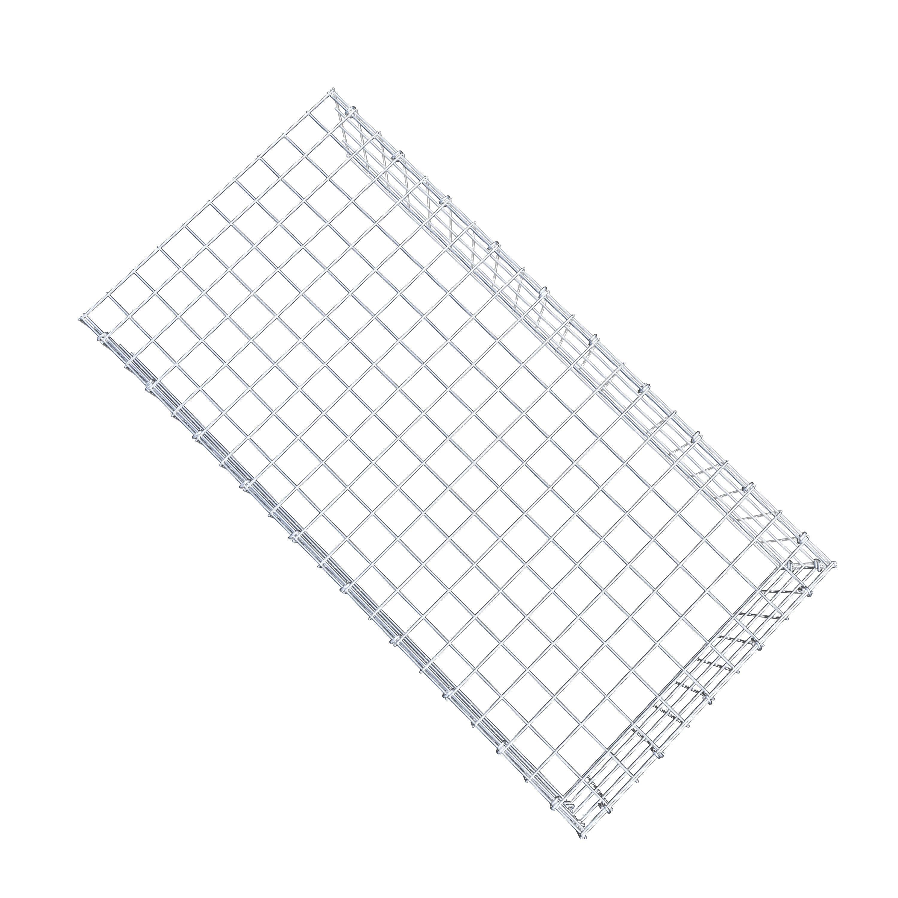 Gabion monté type 4 100 cm x 20 cm x 50 cm (L x H x P), maillage 5 cm x 5 cm, anneau en C