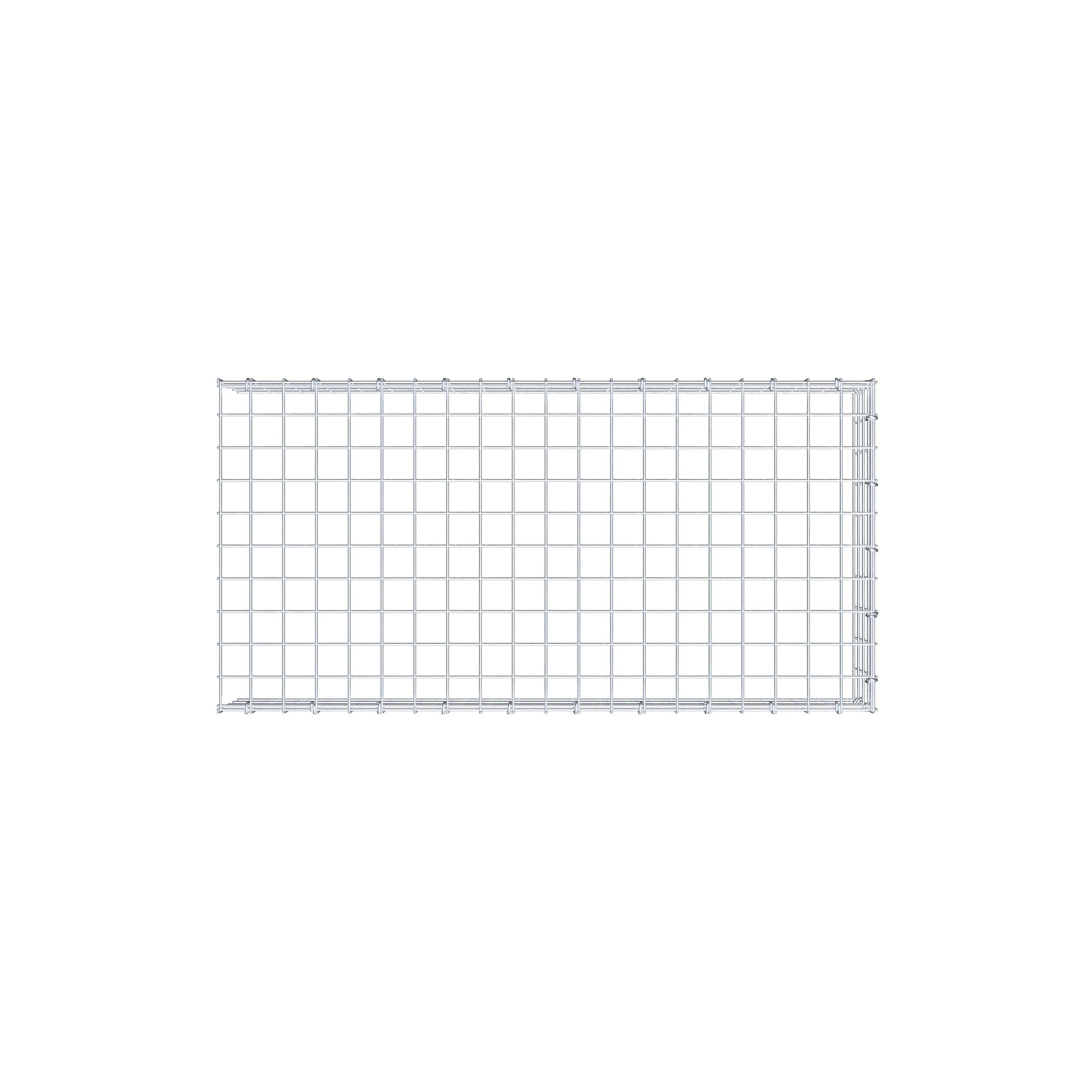 Gabion monté type 4 100 cm x 20 cm x 50 cm (L x H x P), maillage 5 cm x 5 cm, anneau en C