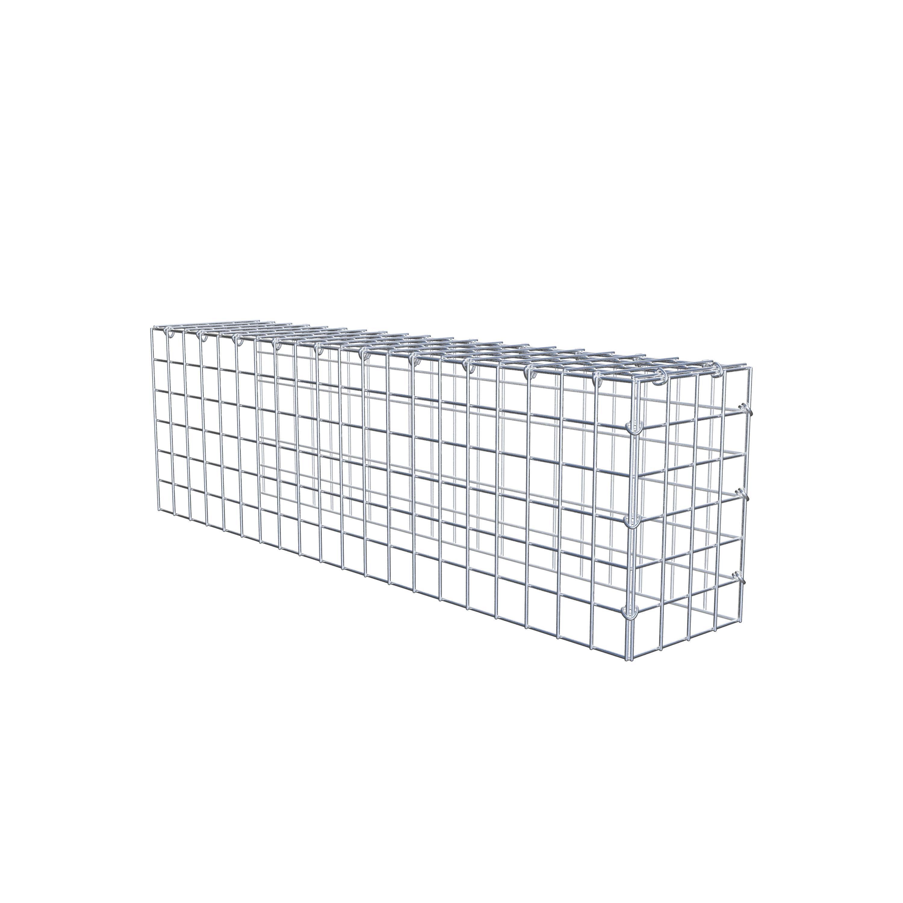 Gabion monté type 4 100 cm x 30 cm x 20 cm (L x H x P), maillage 5 cm x 5 cm, anneau en C